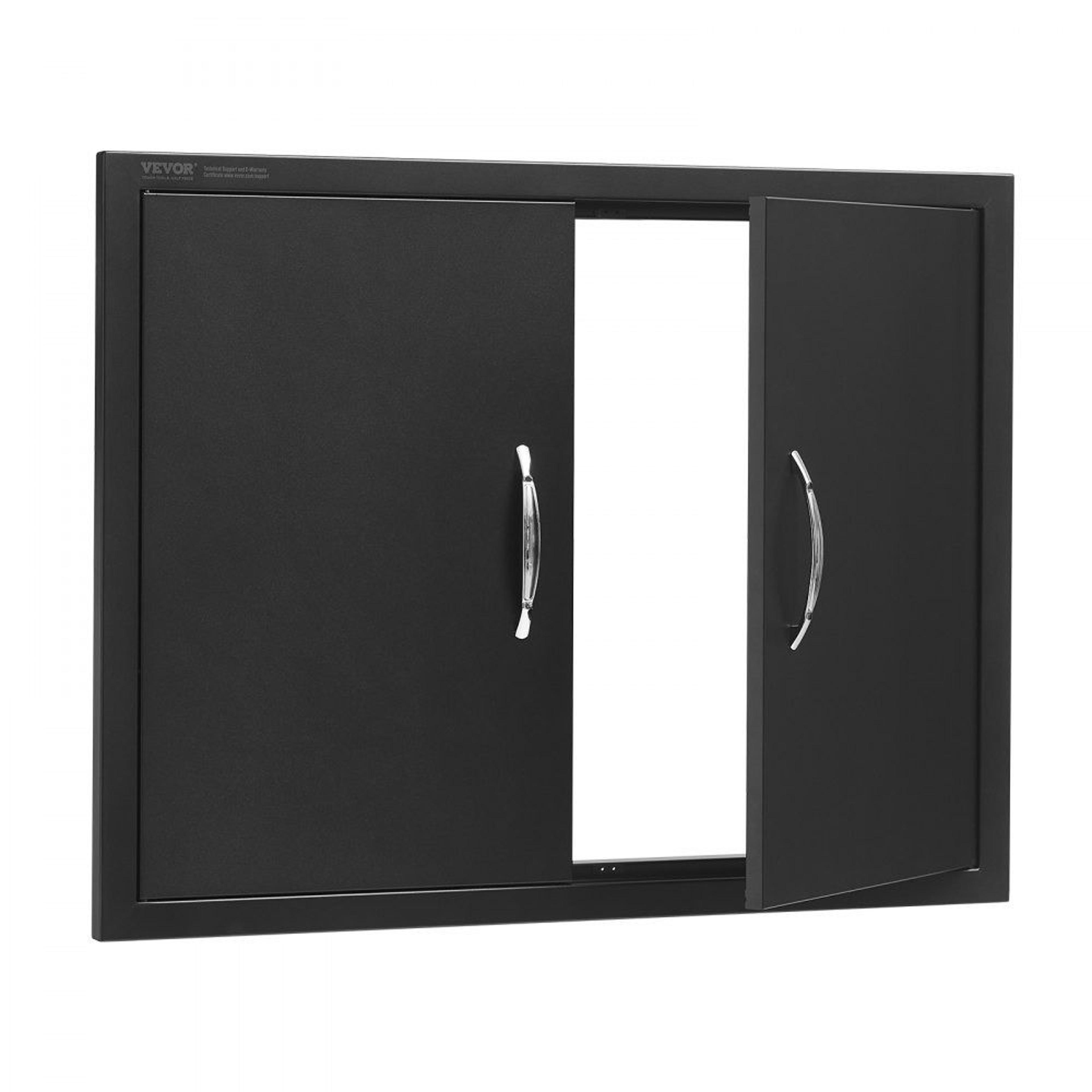 matte black bbq access door 31 x 24 inch double outdoor kitchen cabinet door