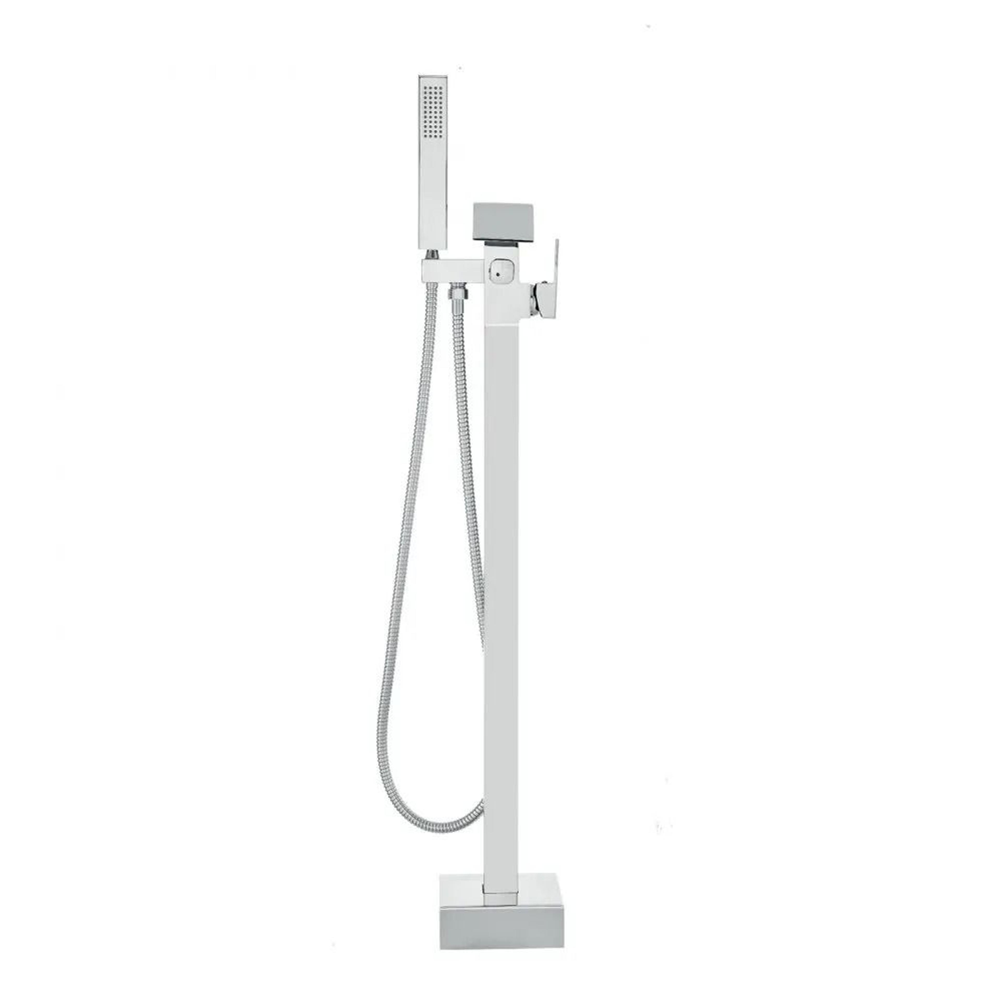 freestanding bathtub faucet with 360 swivel tub filler and handheld shower