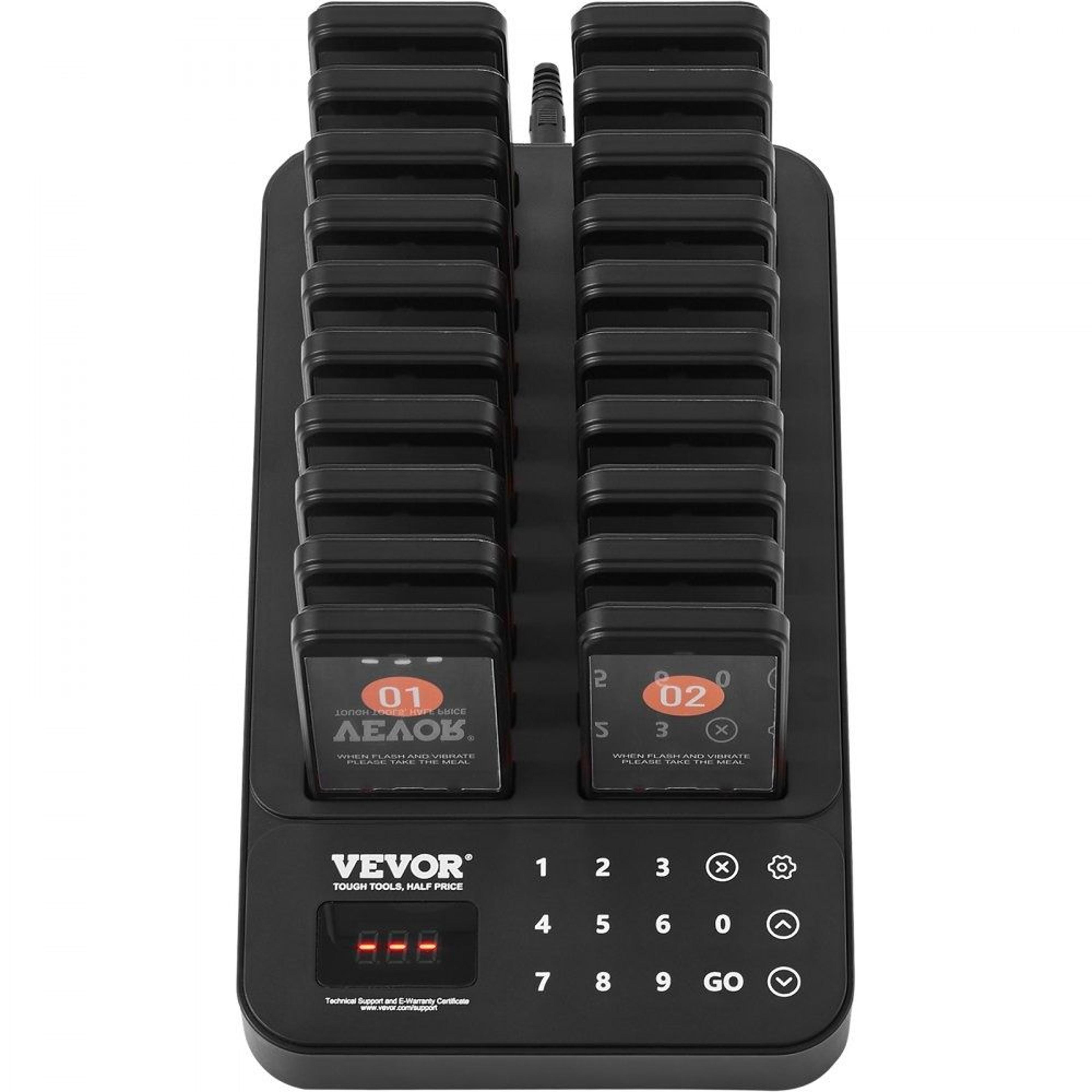 Wireless Restaurant Pager System With 20 Guest Buzzers Long Range Queue Calling System 7
