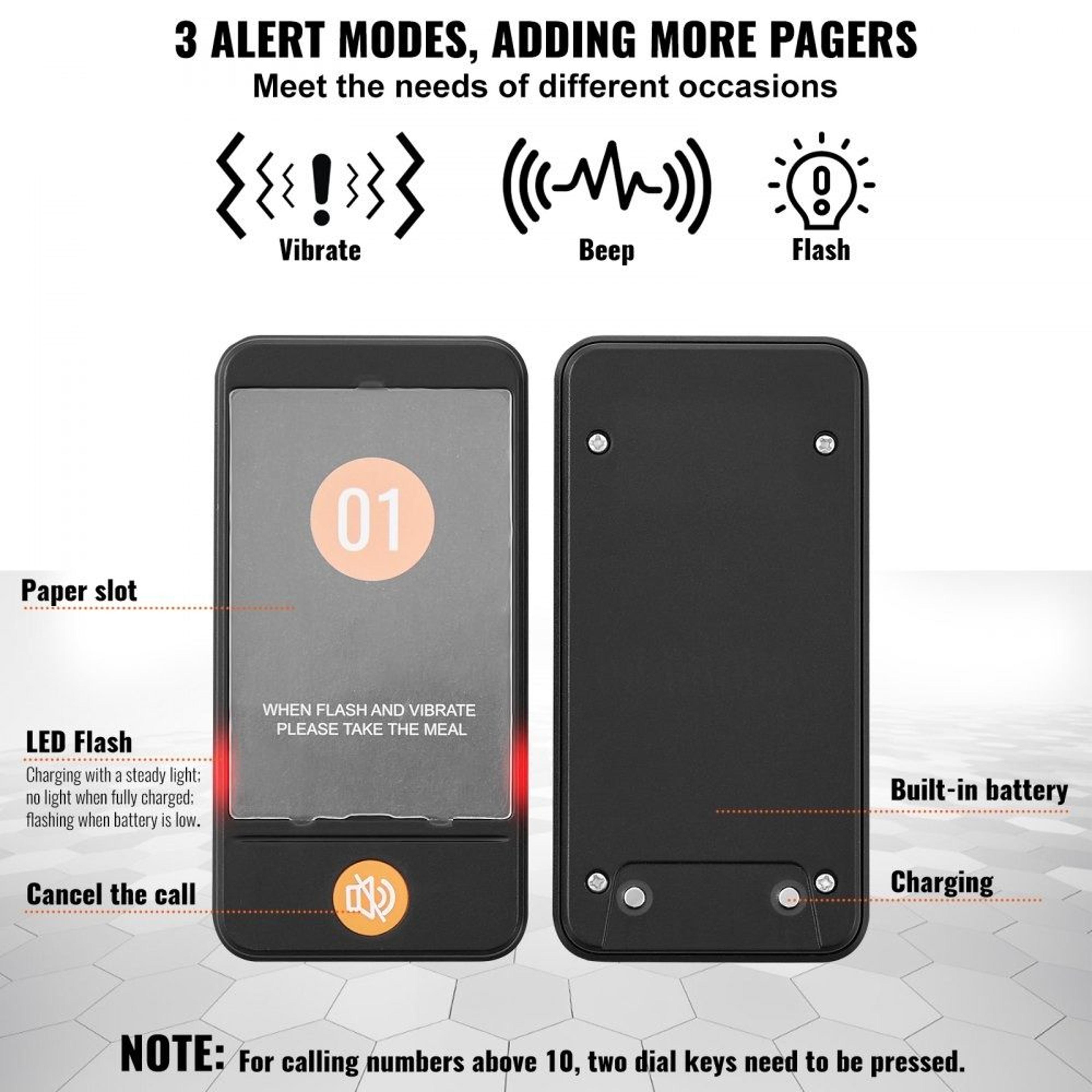 Wireless Restaurant Pager System With 20 Guest Buzzers Long Range Queue Calling System 4
