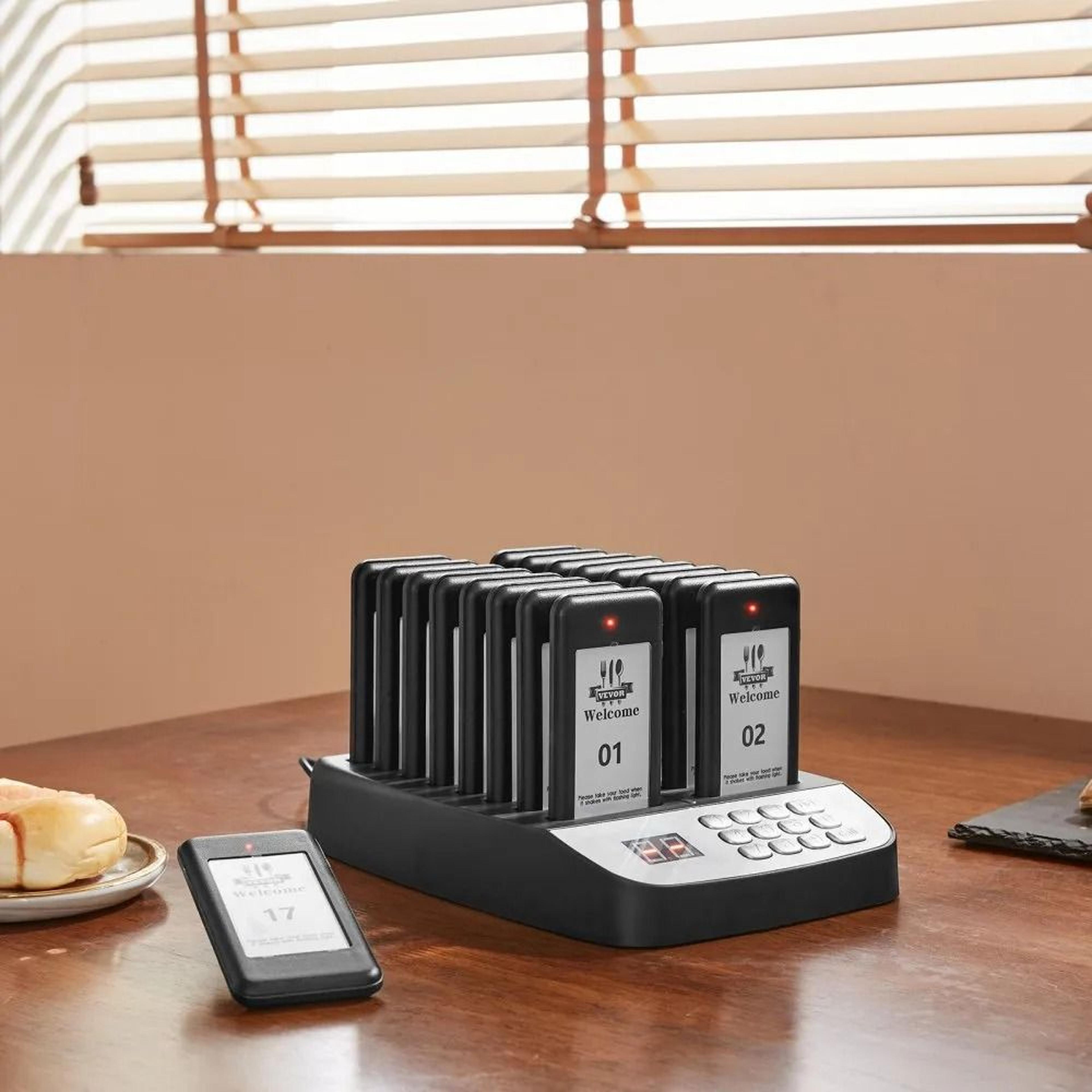 Wireless Restaurant Pager System With 16 Guest Buzzers Long Range Queue Calling 6