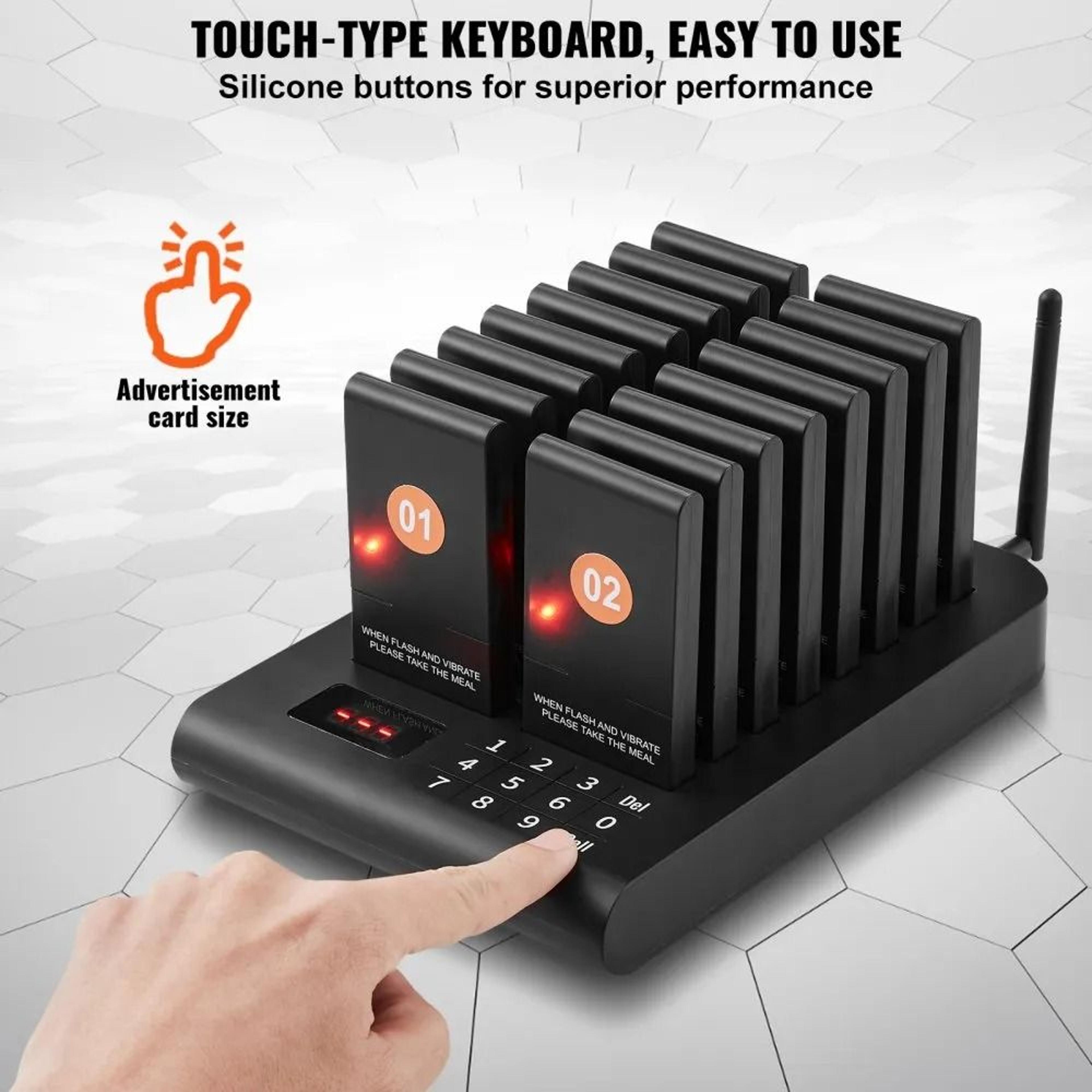 Wireless Restaurant Pager System With 16 Guest Buzzers Long Range Queue Calling System 5