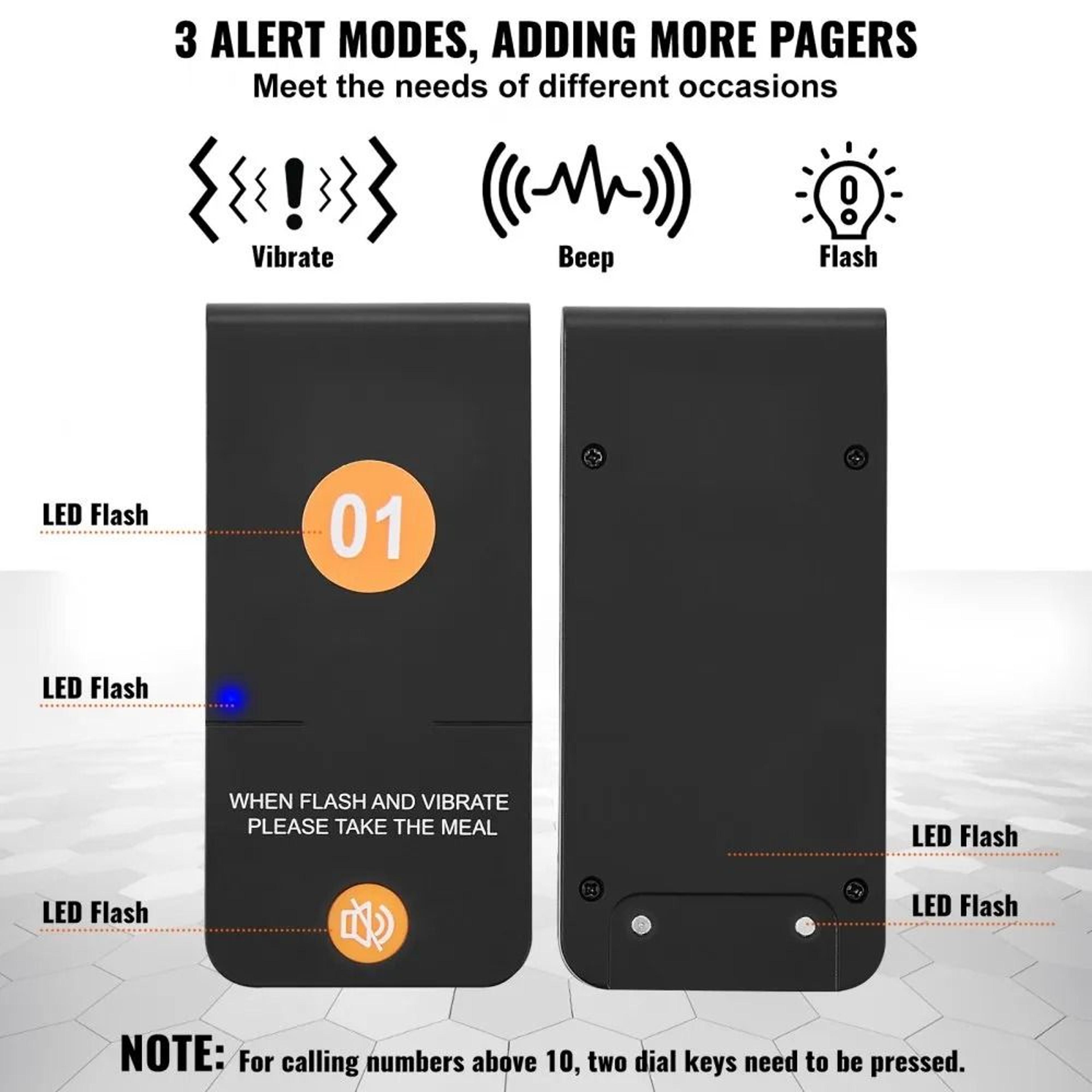 Wireless Restaurant Pager System With 16 Guest Buzzers Long Range Queue Calling System 4