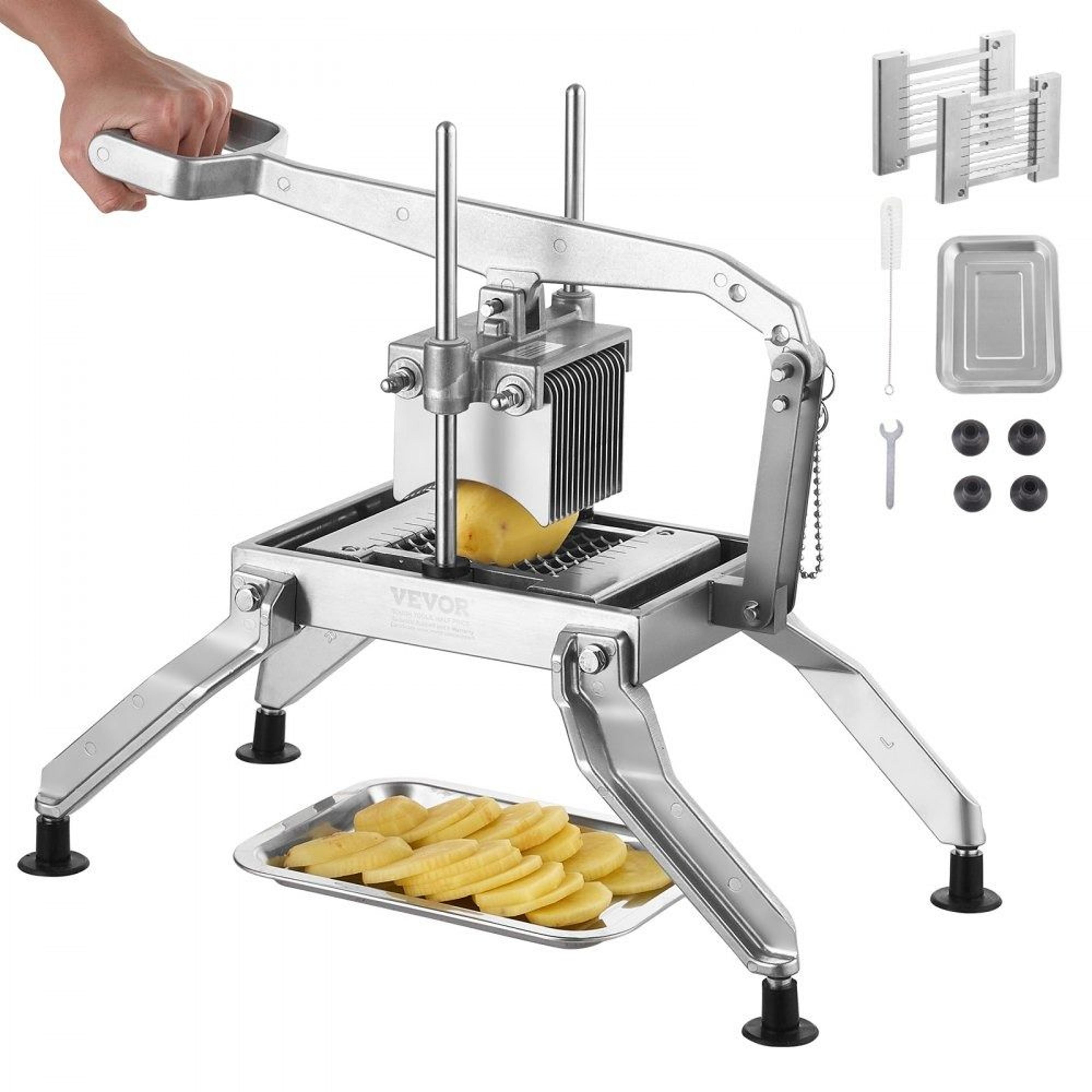 commercial vegetable slicer with dual thickness blades and non slip base