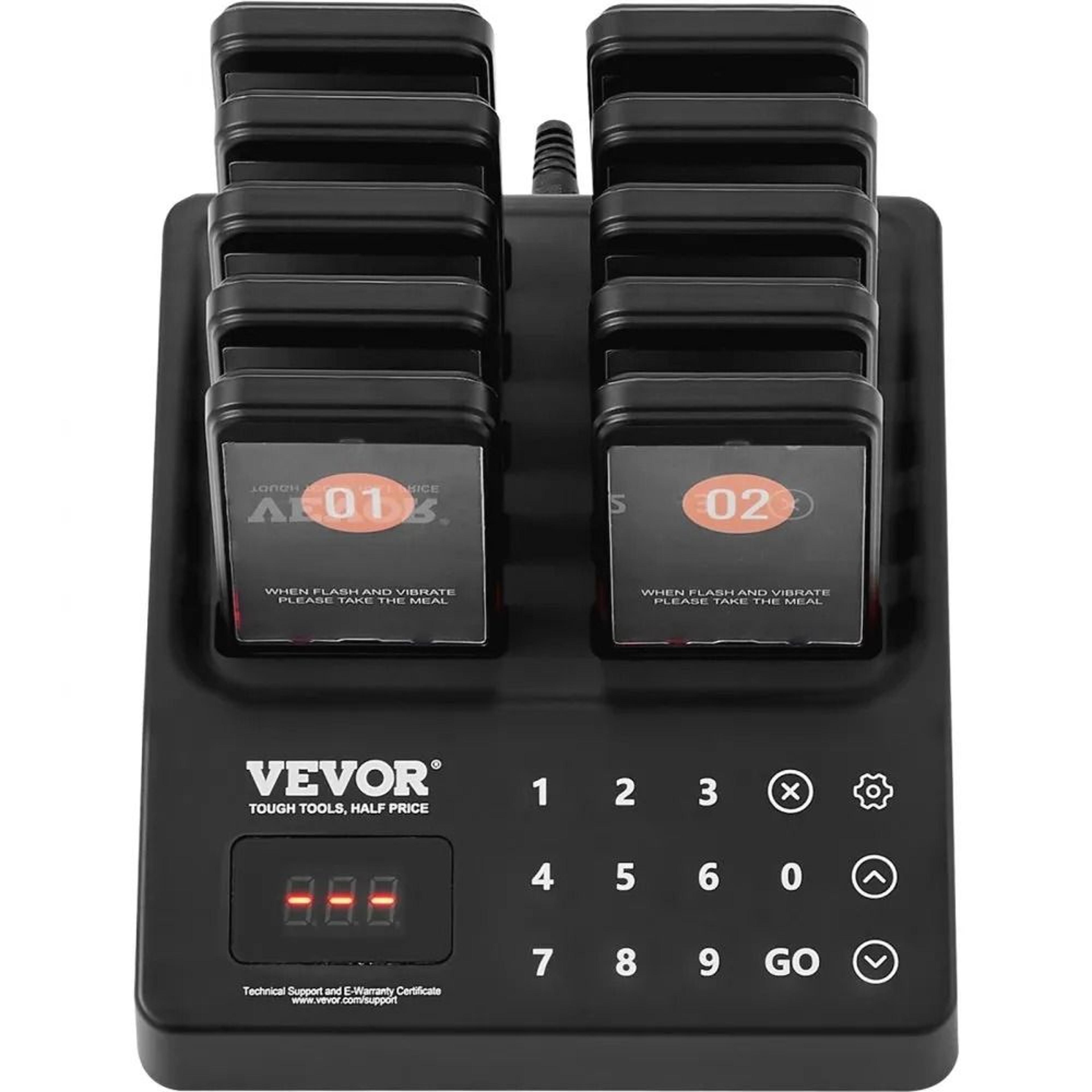 Long Range Wireless Restaurant Pager System With 10 Guest Buzzers 7