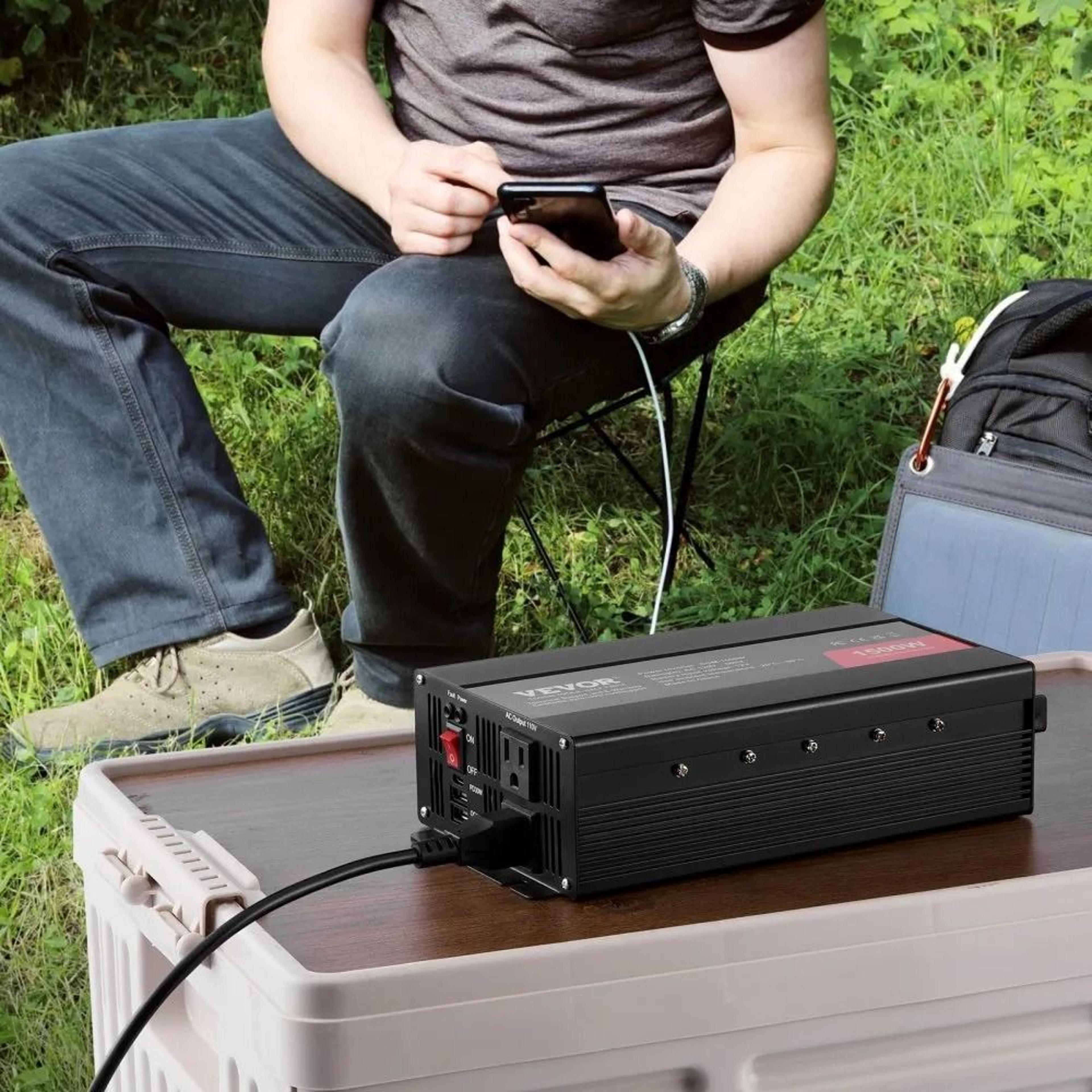 1500W Modified Sine Wave Power Inverter 12V DC To 120V AC With USB C Charging 6