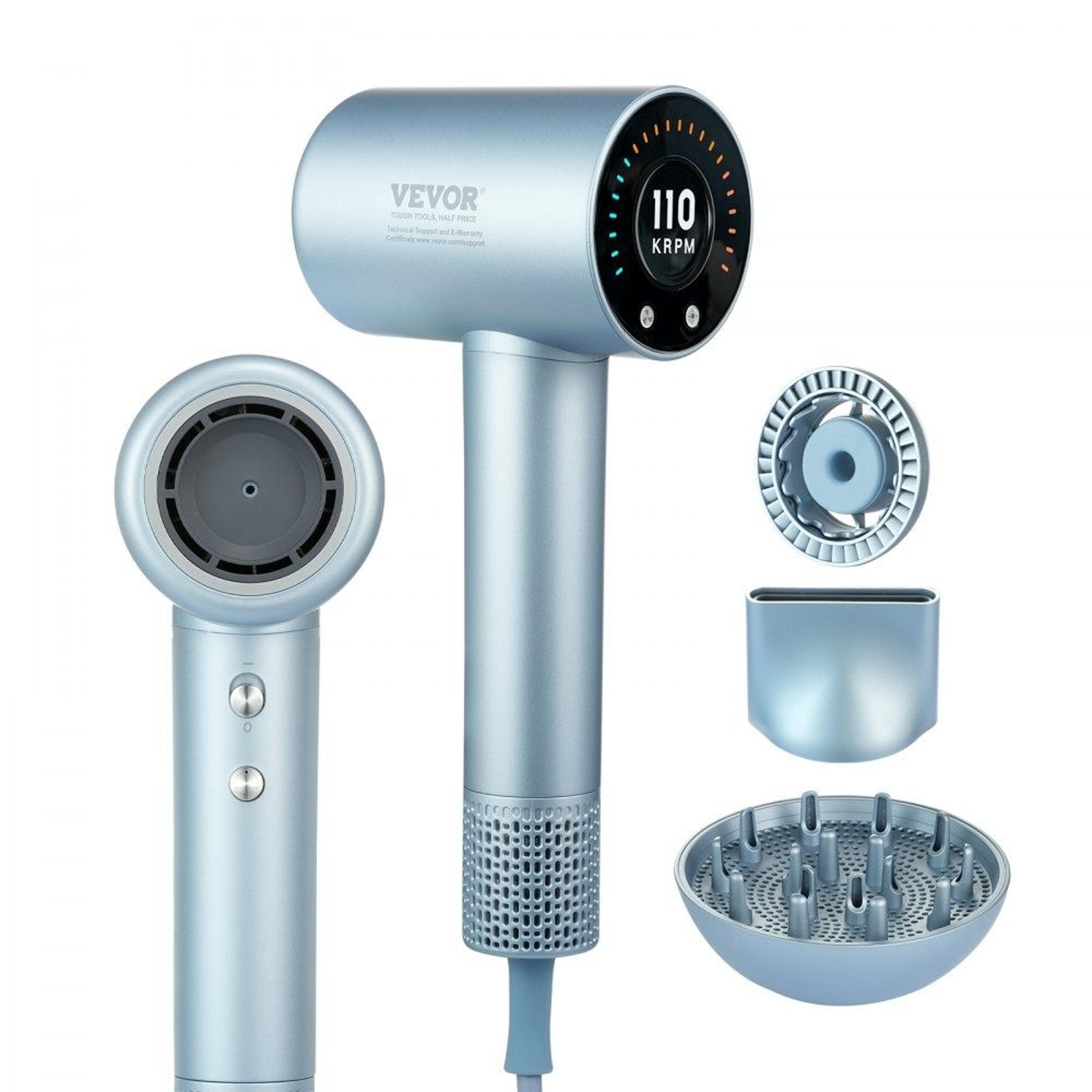 high speed ionic hair dryer with diffuser and intelligent temperature control