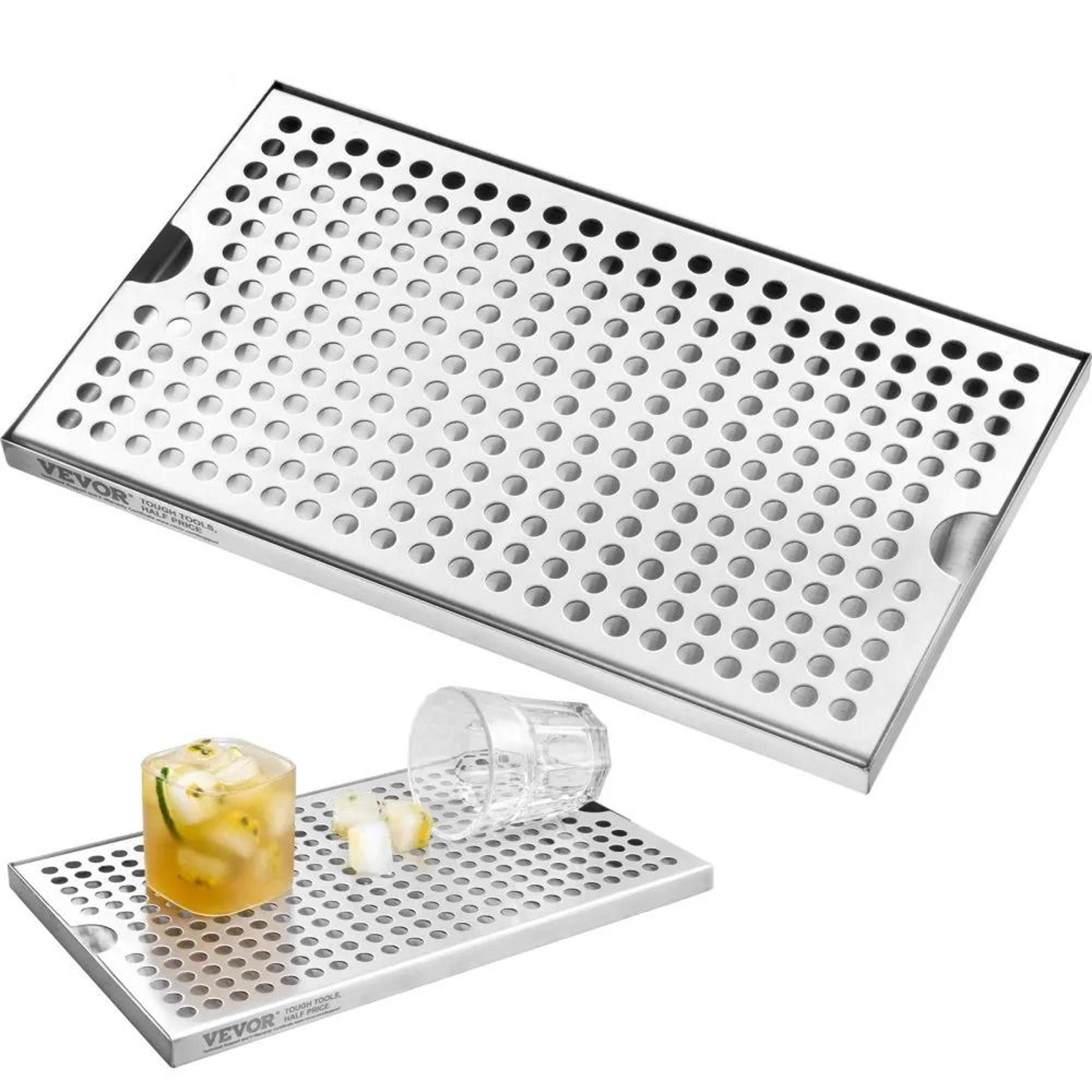 stainless steel beer drip tray kegerator drip pan with removable cover