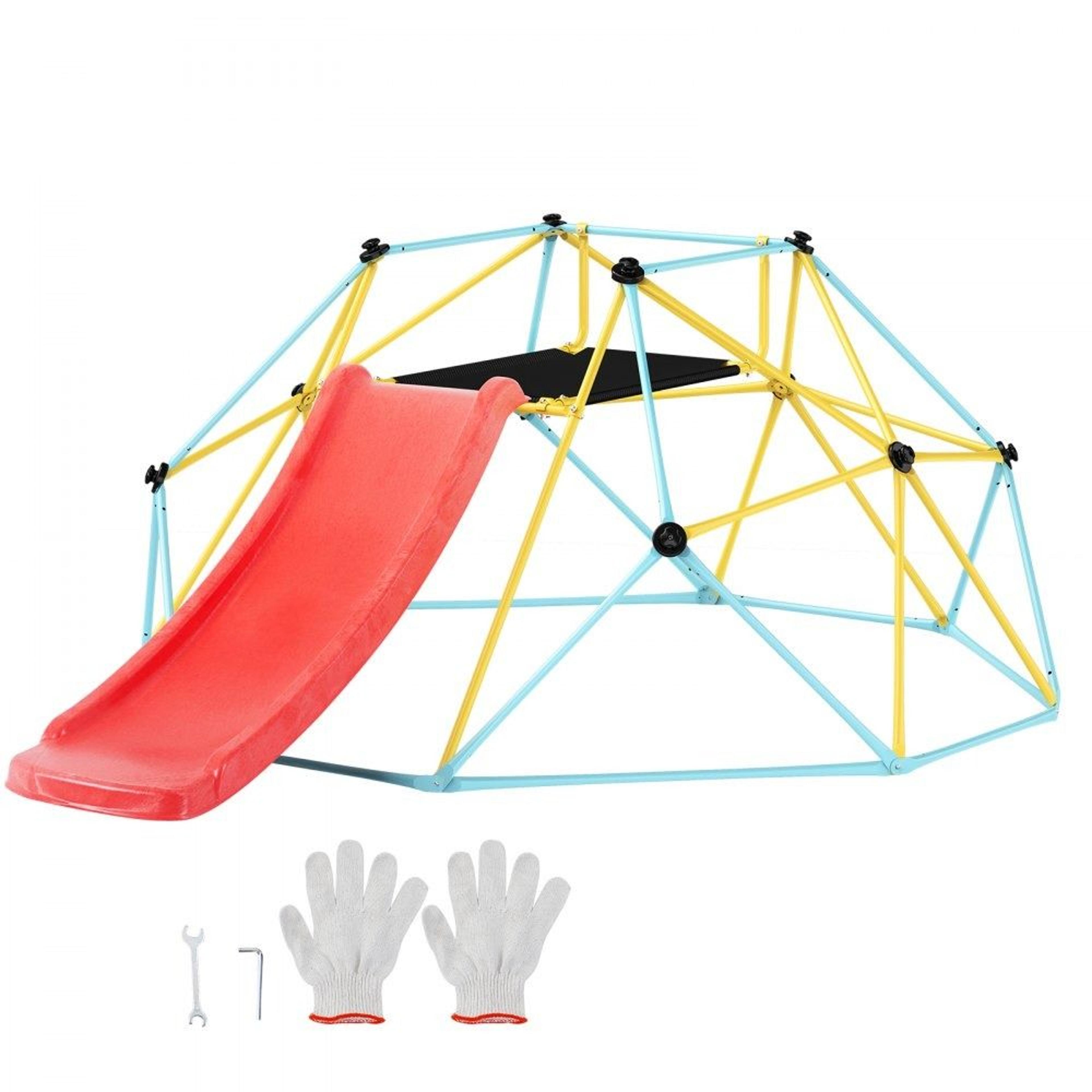 8ft kids climbing dome with slide outdoor jungle gym playground for active play