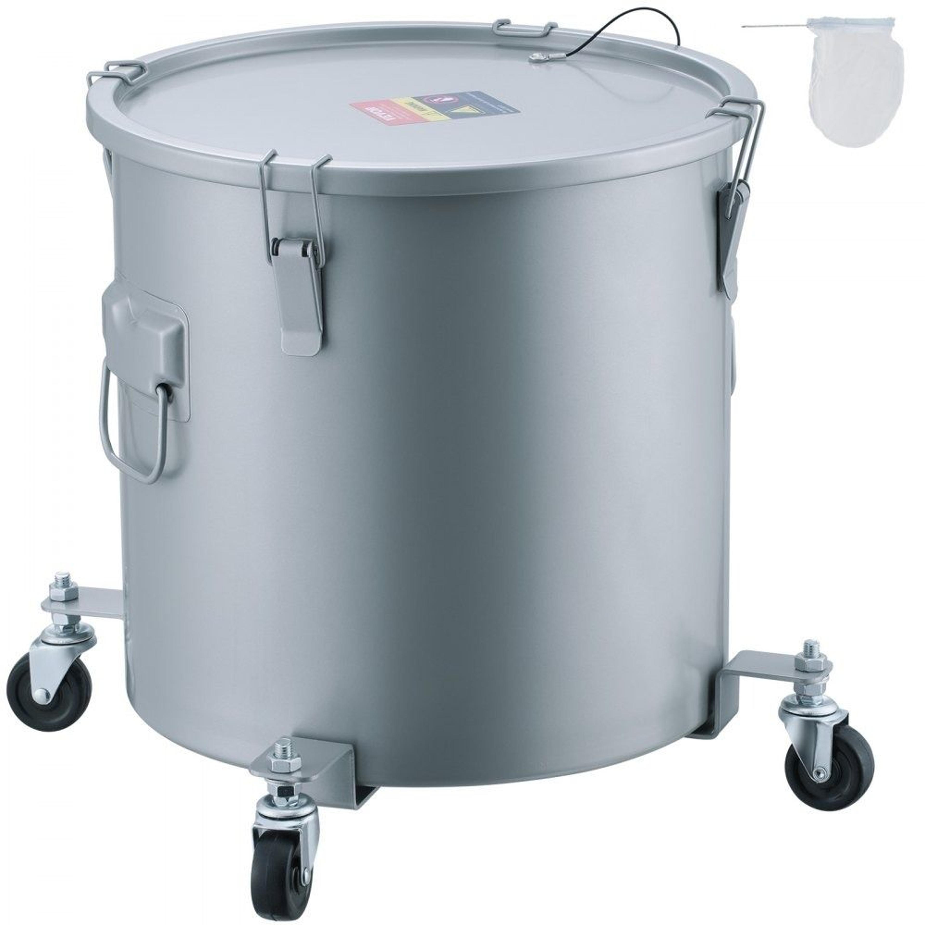 commercial fryer grease bucket 10 gallon oil disposal caddy with caster base and filter bag