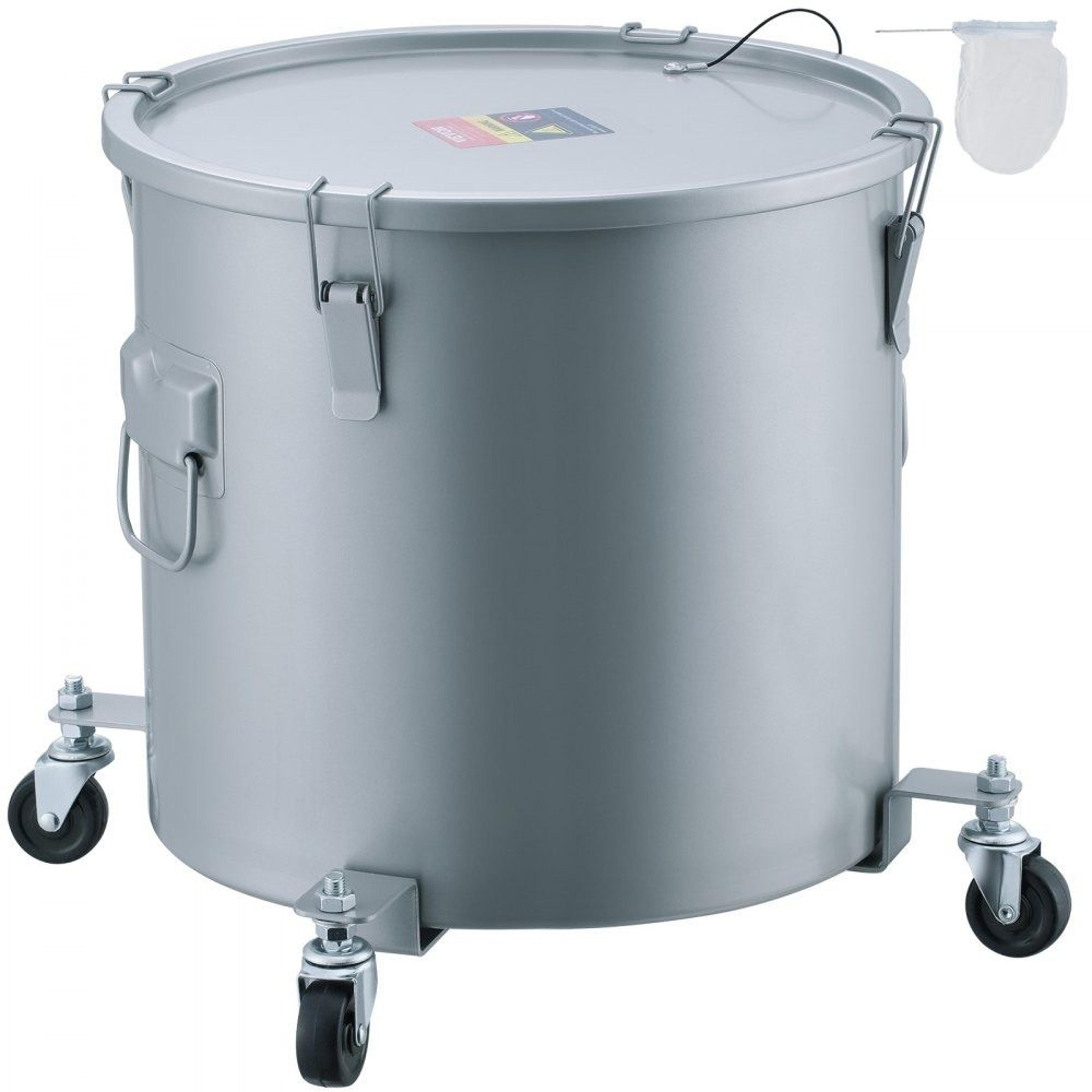 16 gallon fryer grease bucket oil disposal caddy with casters