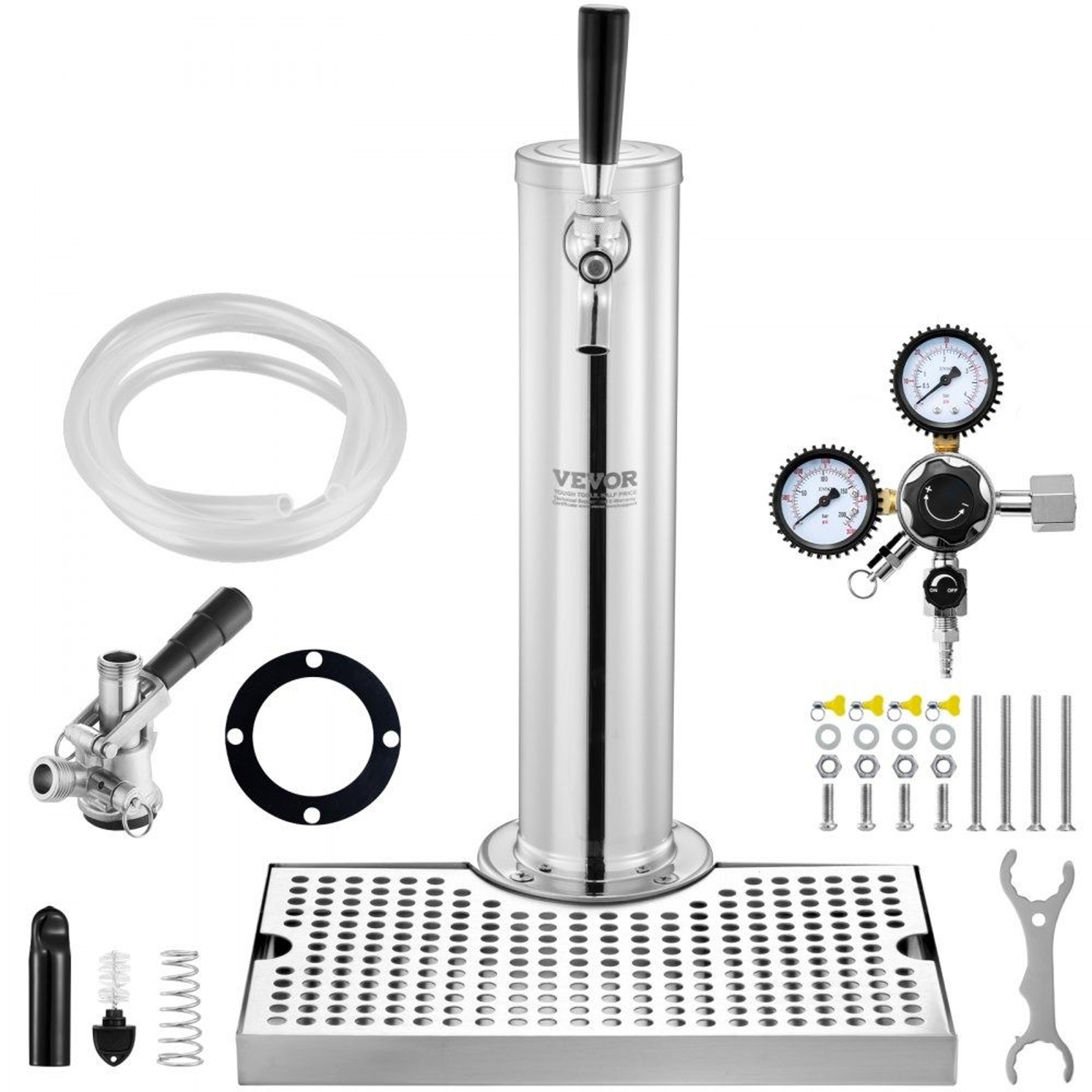 single tap kegerator tower kit stainless steel draft beer dispenser