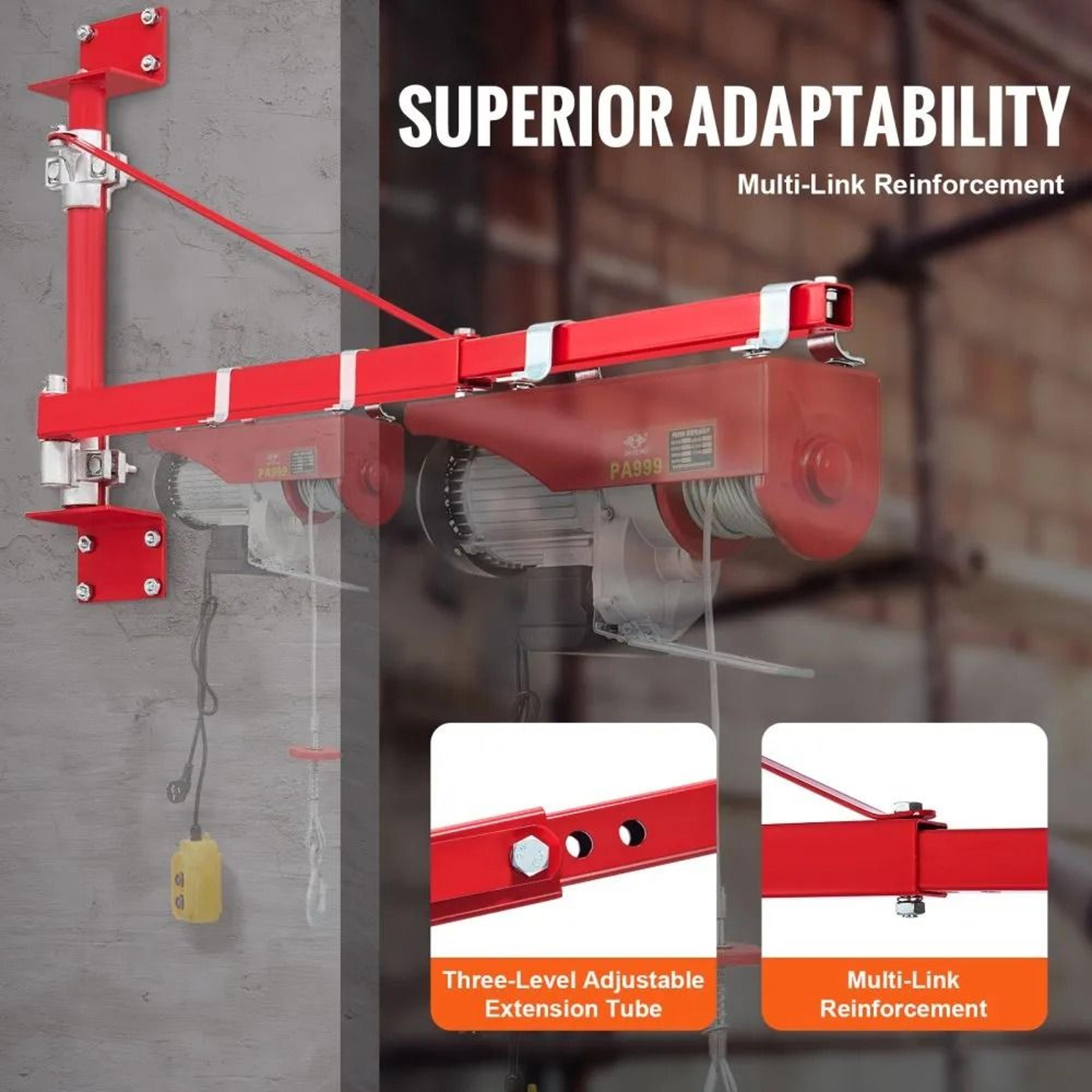 Heavy Duty Electric Hoist Support Arm With 180 Degree Swivel Steel Lifting Frame 4