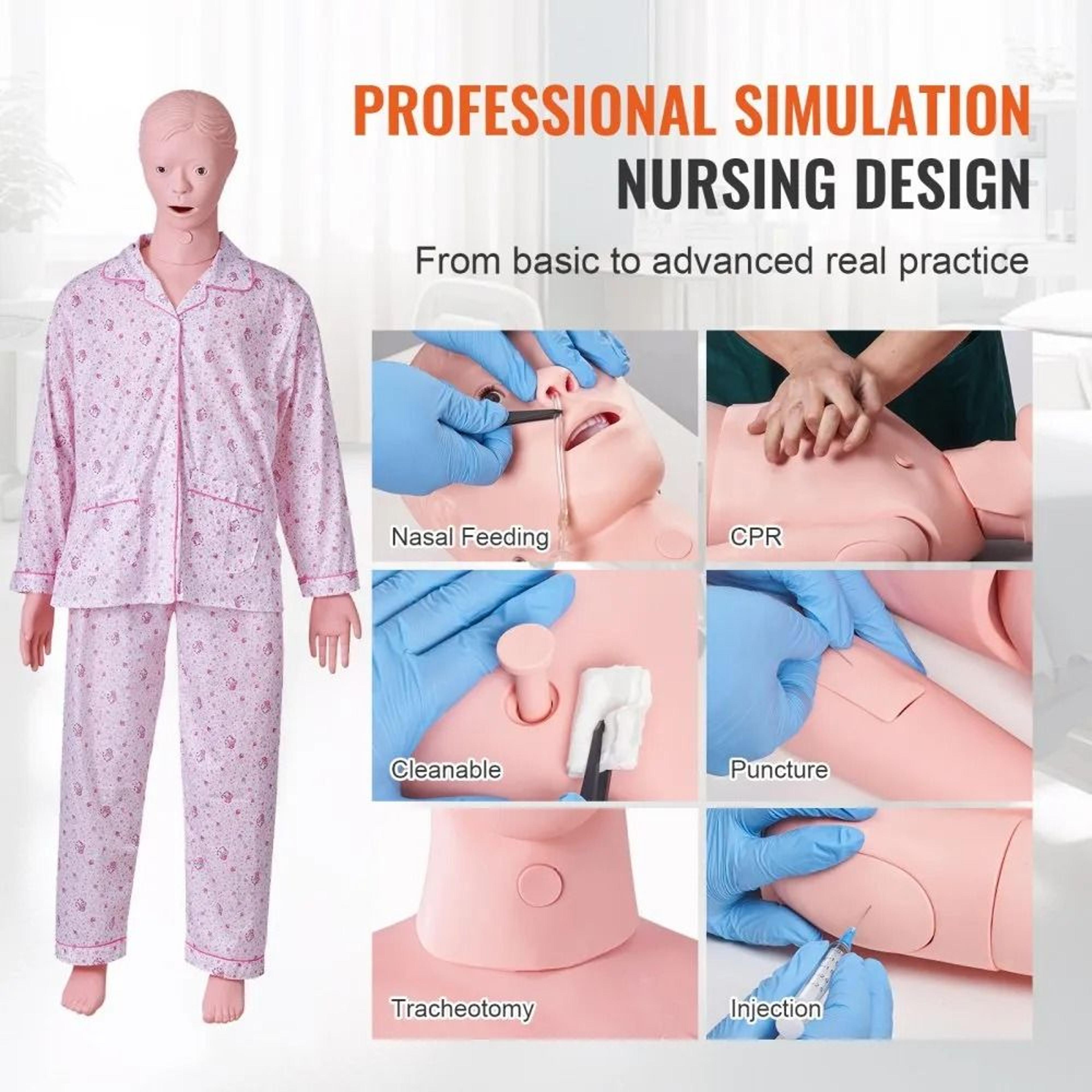 Female Life Size Nursing Training Manikin Patient Care Simulation Model 5