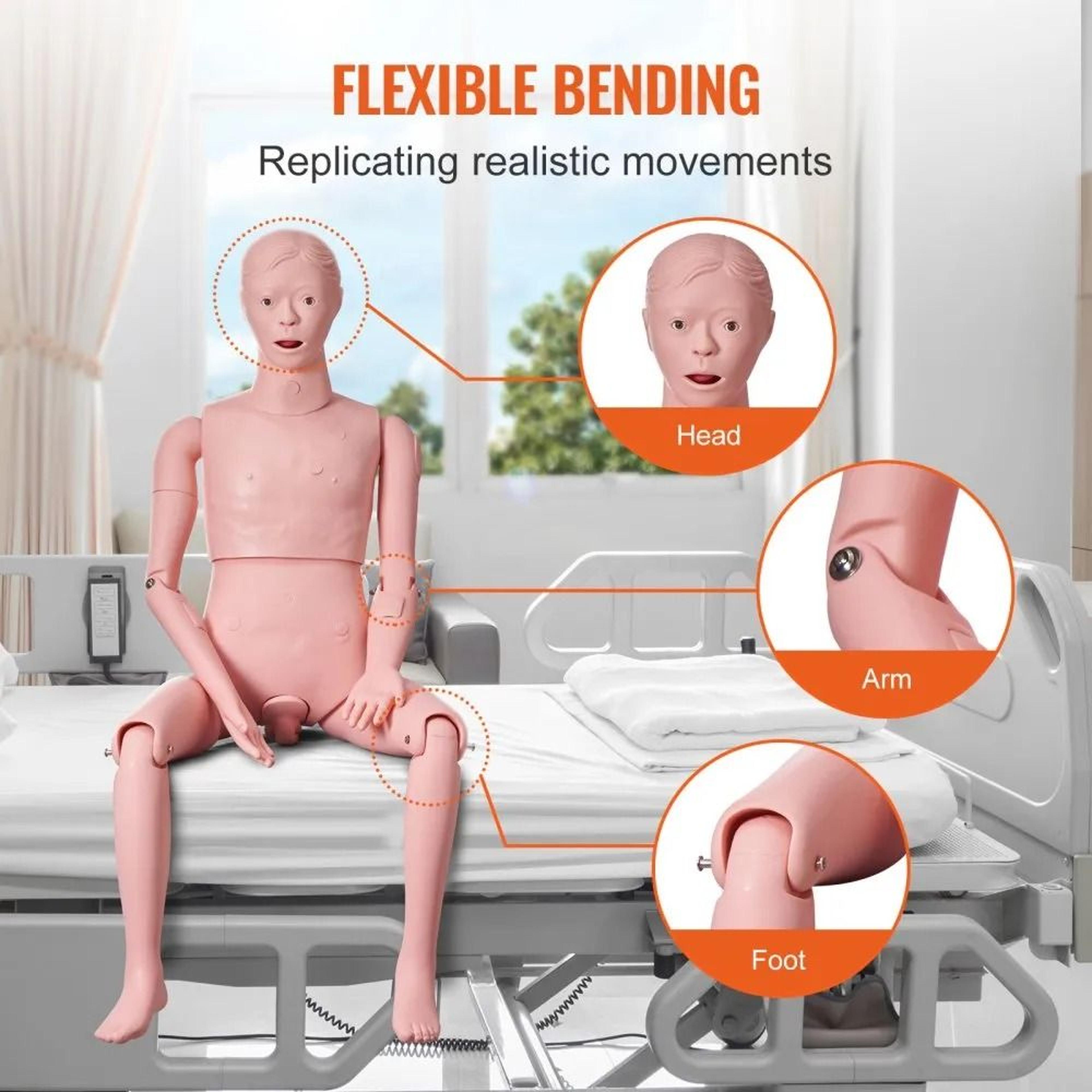 Life Size Nursing Training Manikin Male Patient Care Medical Simulation Model 5
