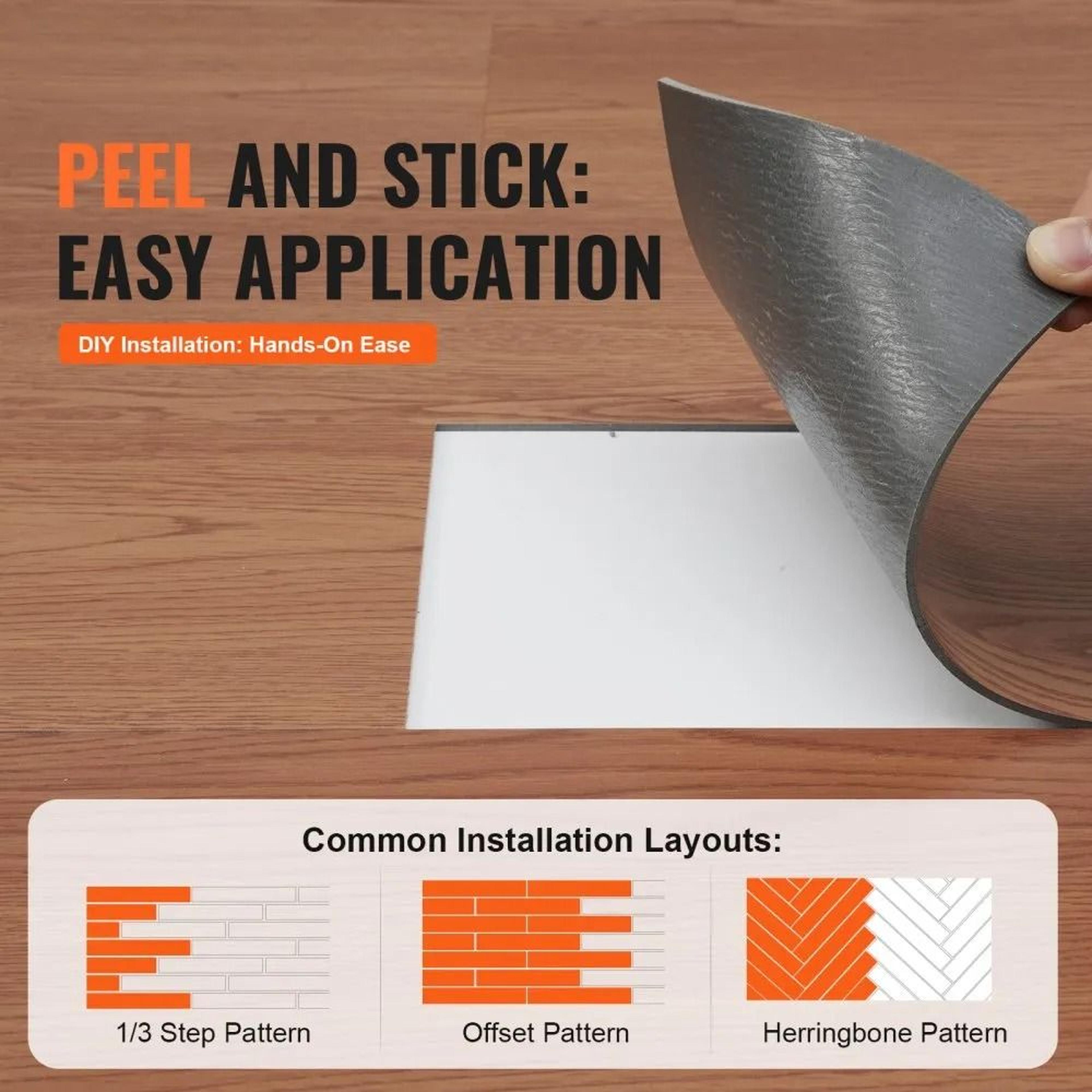 Peel And Stick Vinyl Flooring Waterproof Deep Brown Wood Grain Floor Tiles 36 Pack 4
