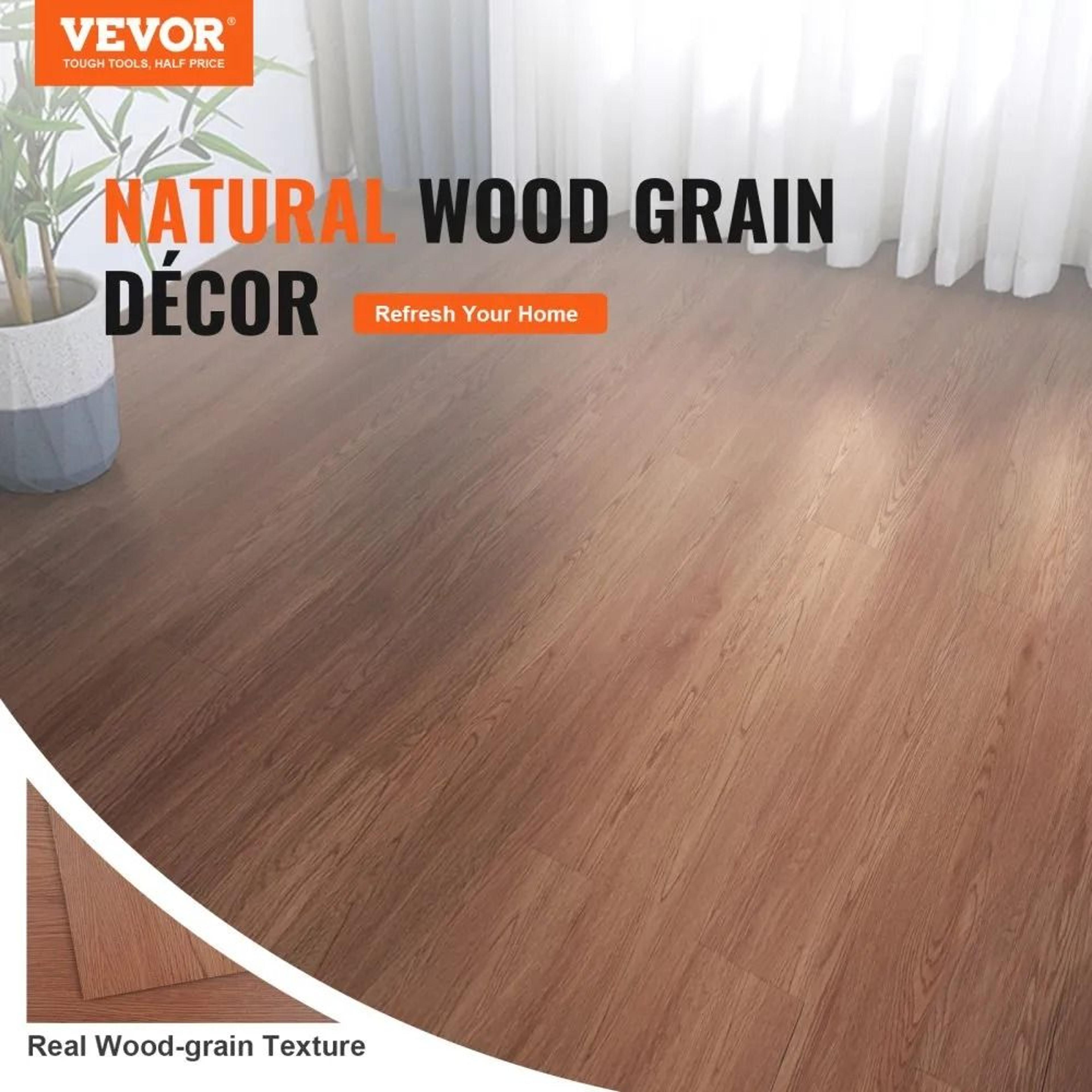 Peel And Stick Vinyl Flooring Waterproof Deep Brown Wood Grain Floor Tiles 36 Pack 1