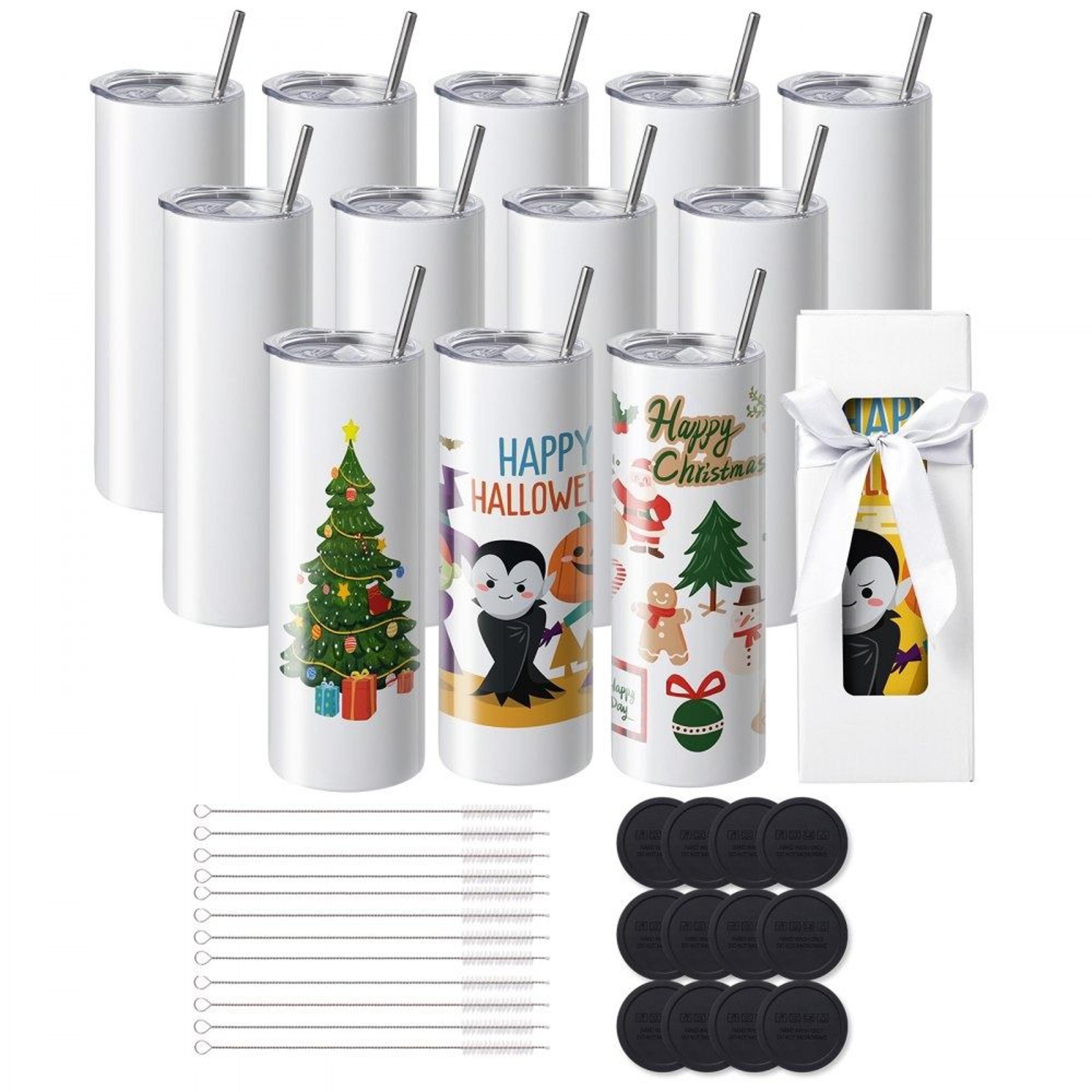 20oz sublimation tumblers 12 pack stainless steel tumbler blanks for custom gifts
