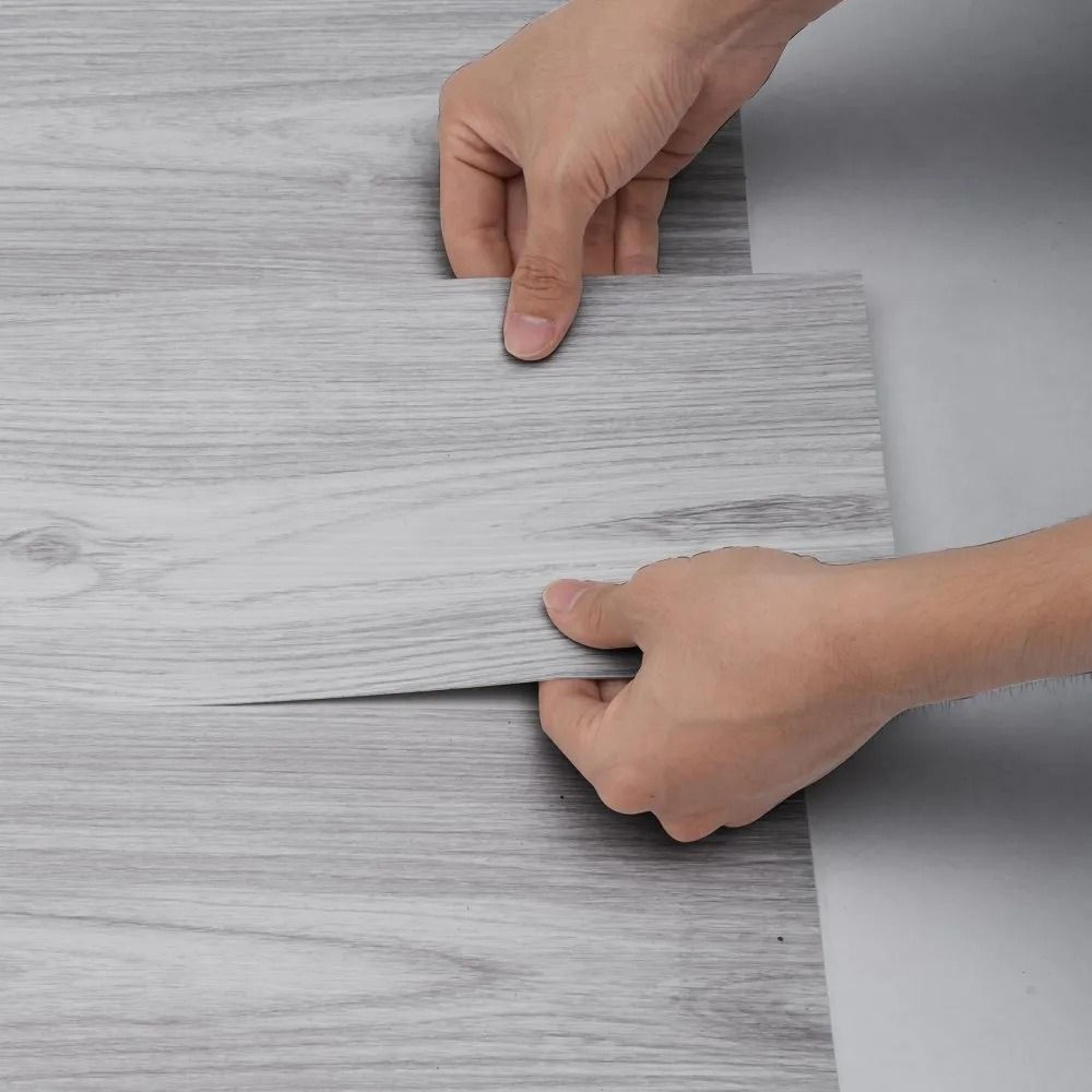 Peel And Stick Vinyl Flooring Light Gray Wood Grain Self Adhesive Floor Tiles 36 X 6 Inch 20 Pack 9