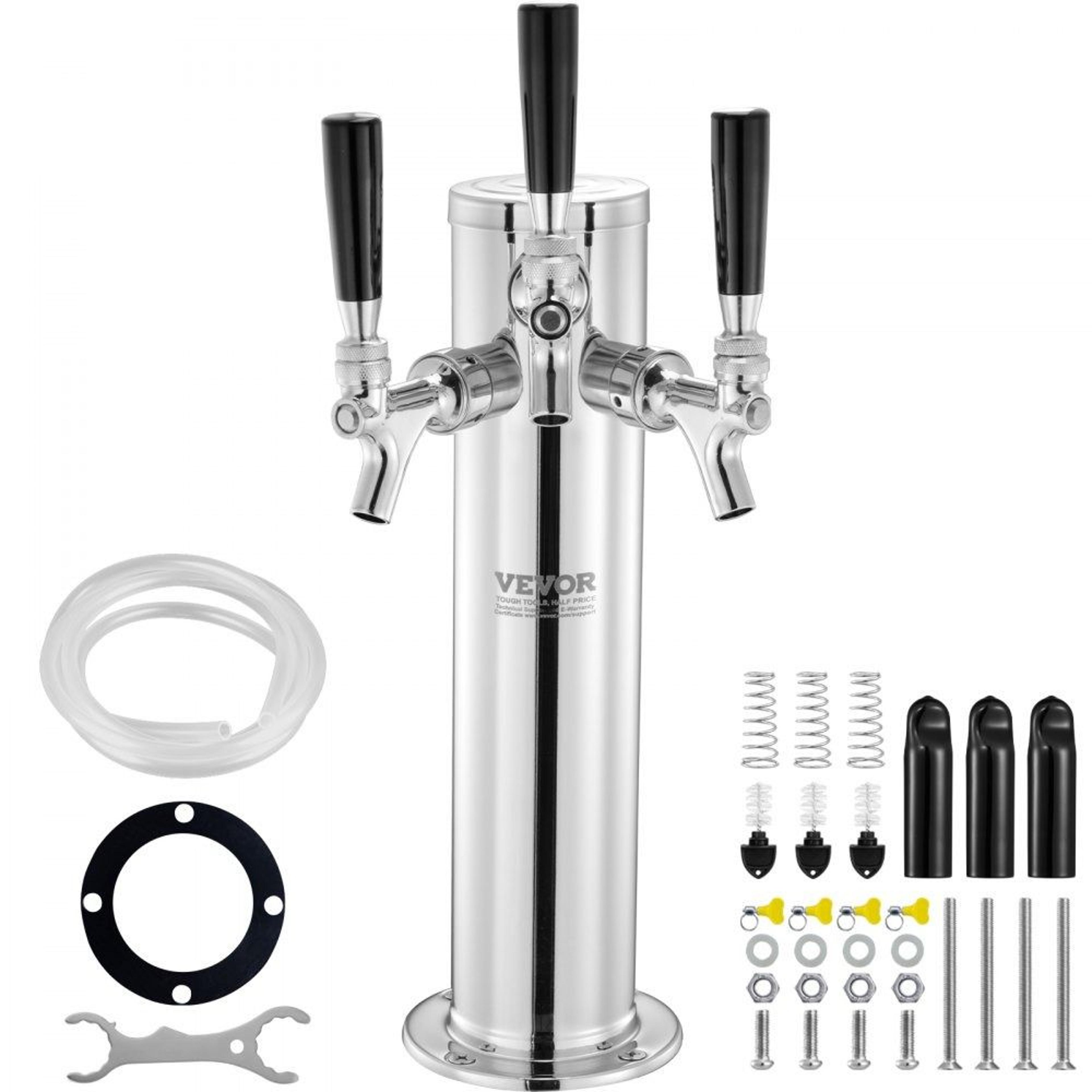 triple tap draft beer tower stainless steel kegerator tower kit with self closing faucets