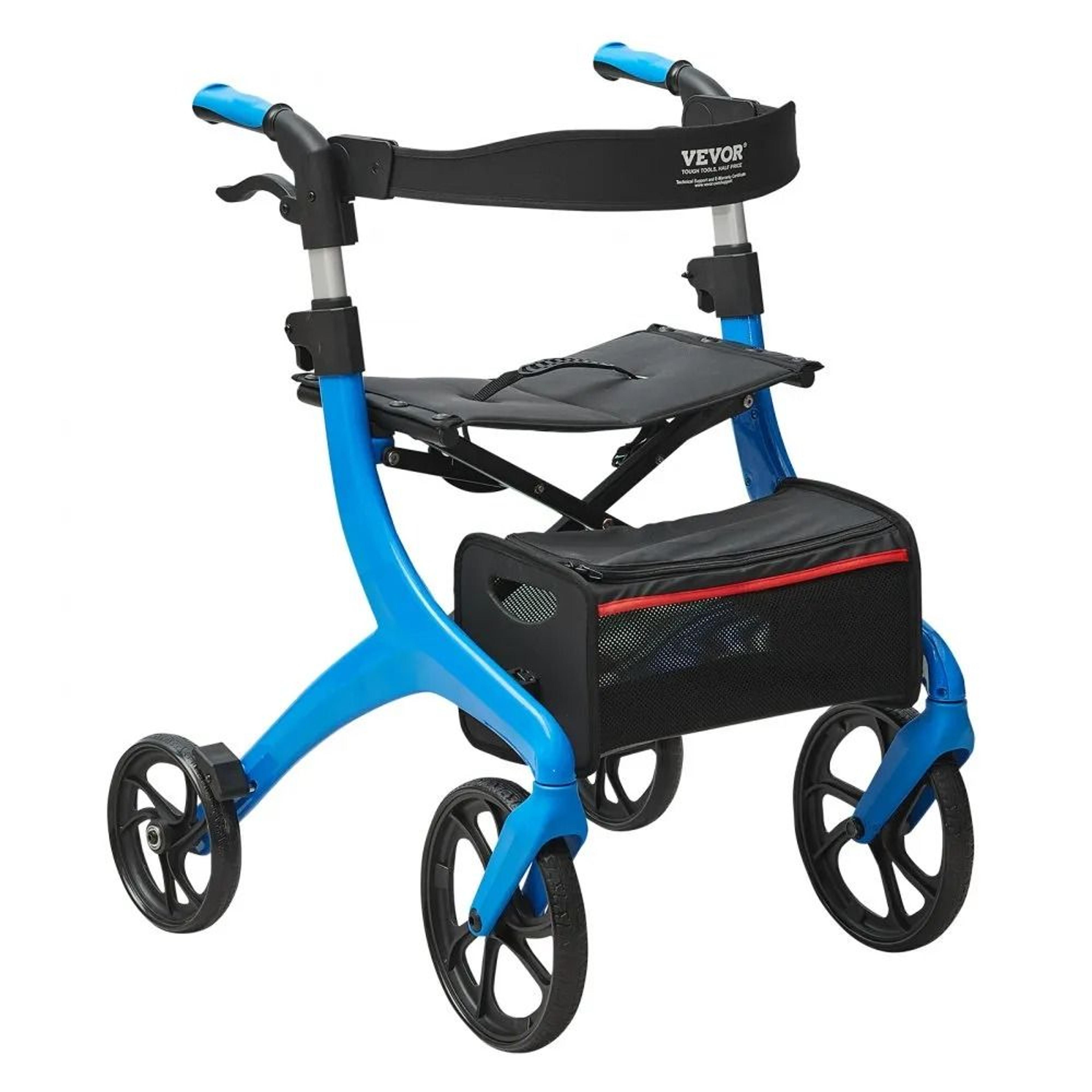 folding rollator walker with seat lightweight 4 wheel mobility walker for seniors