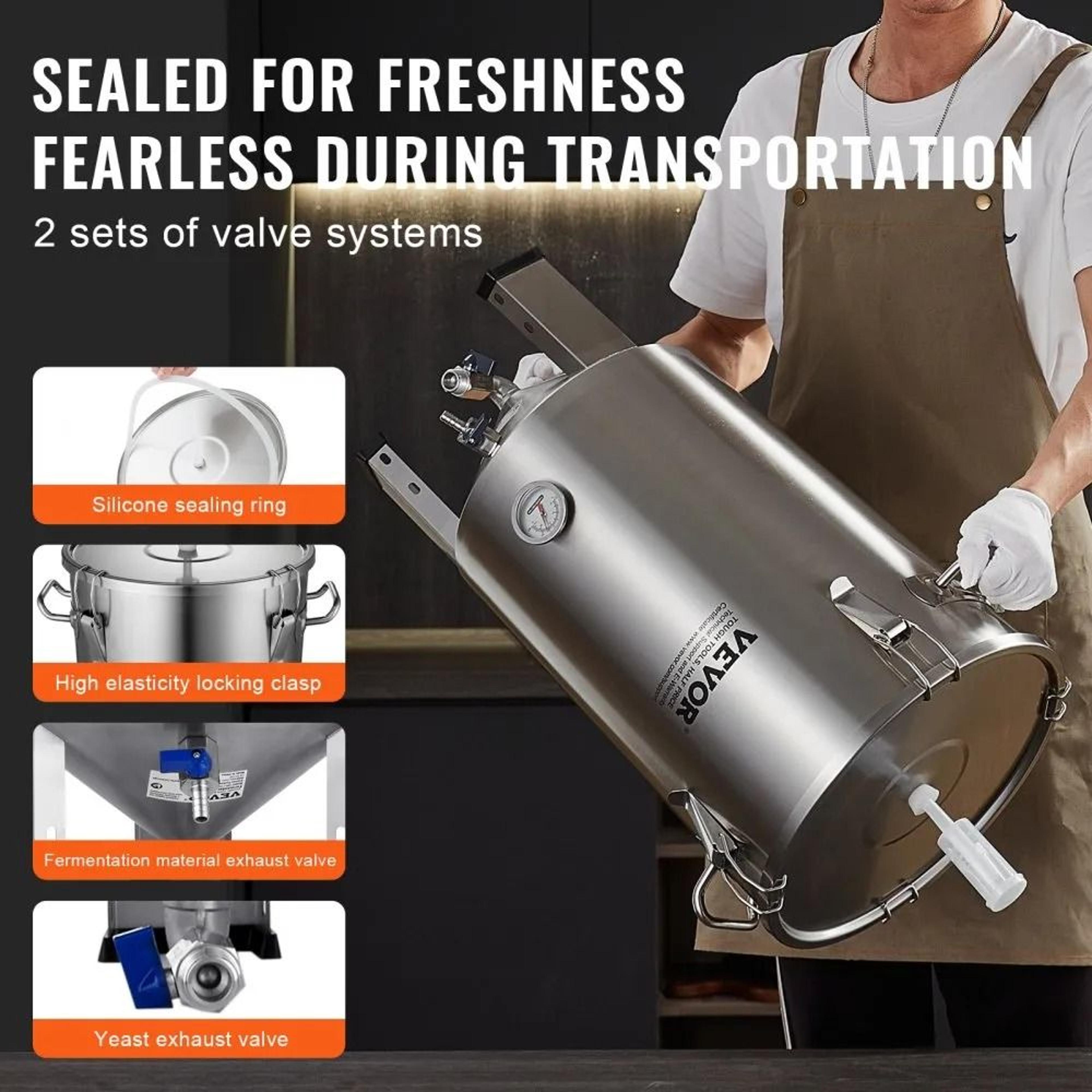 8 Gallon Stainless Steel Conical Fermenter Home Brewing Fermentation Tank 4