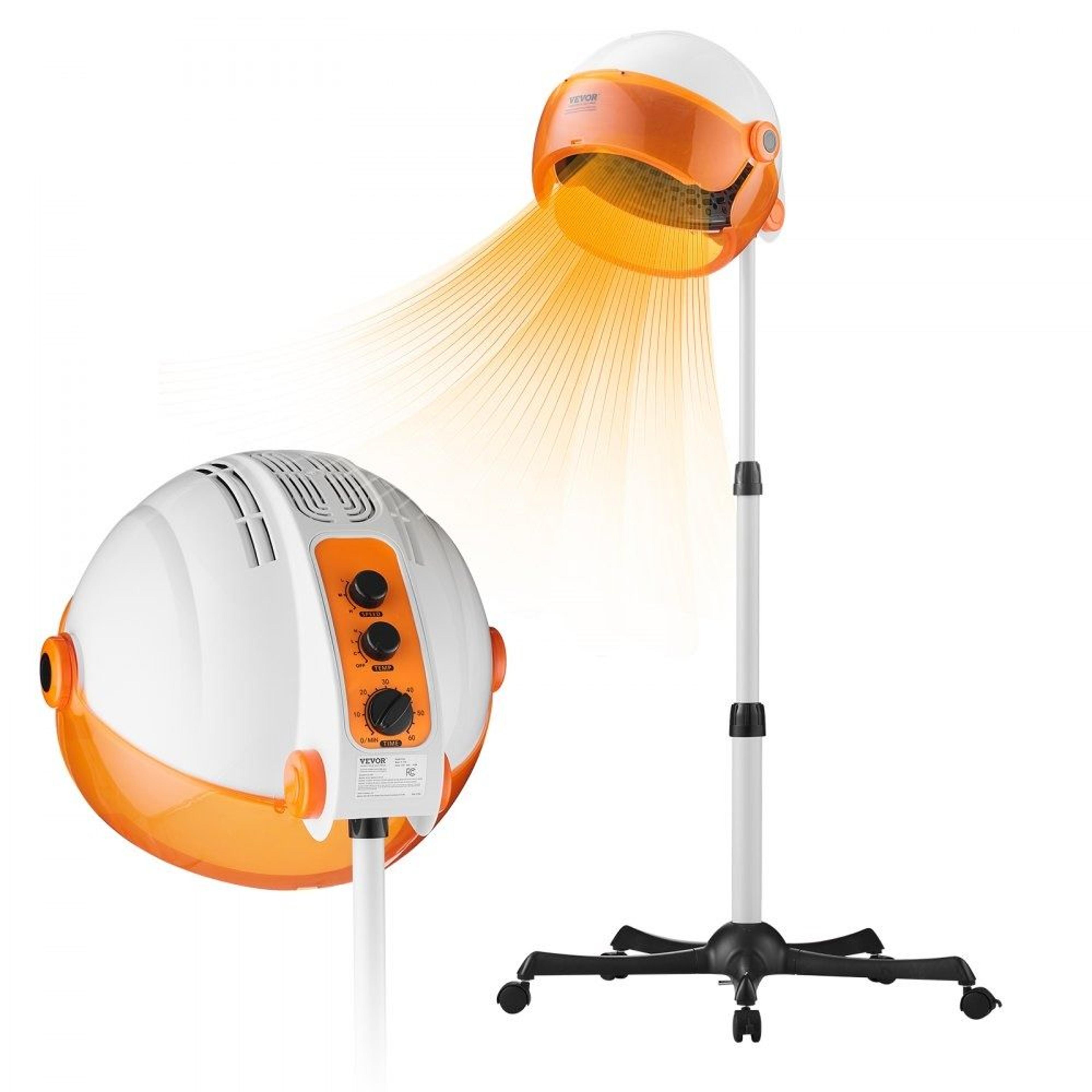 1875w professional hooded hair dryer standing salon dryer with adjustable heat and timer