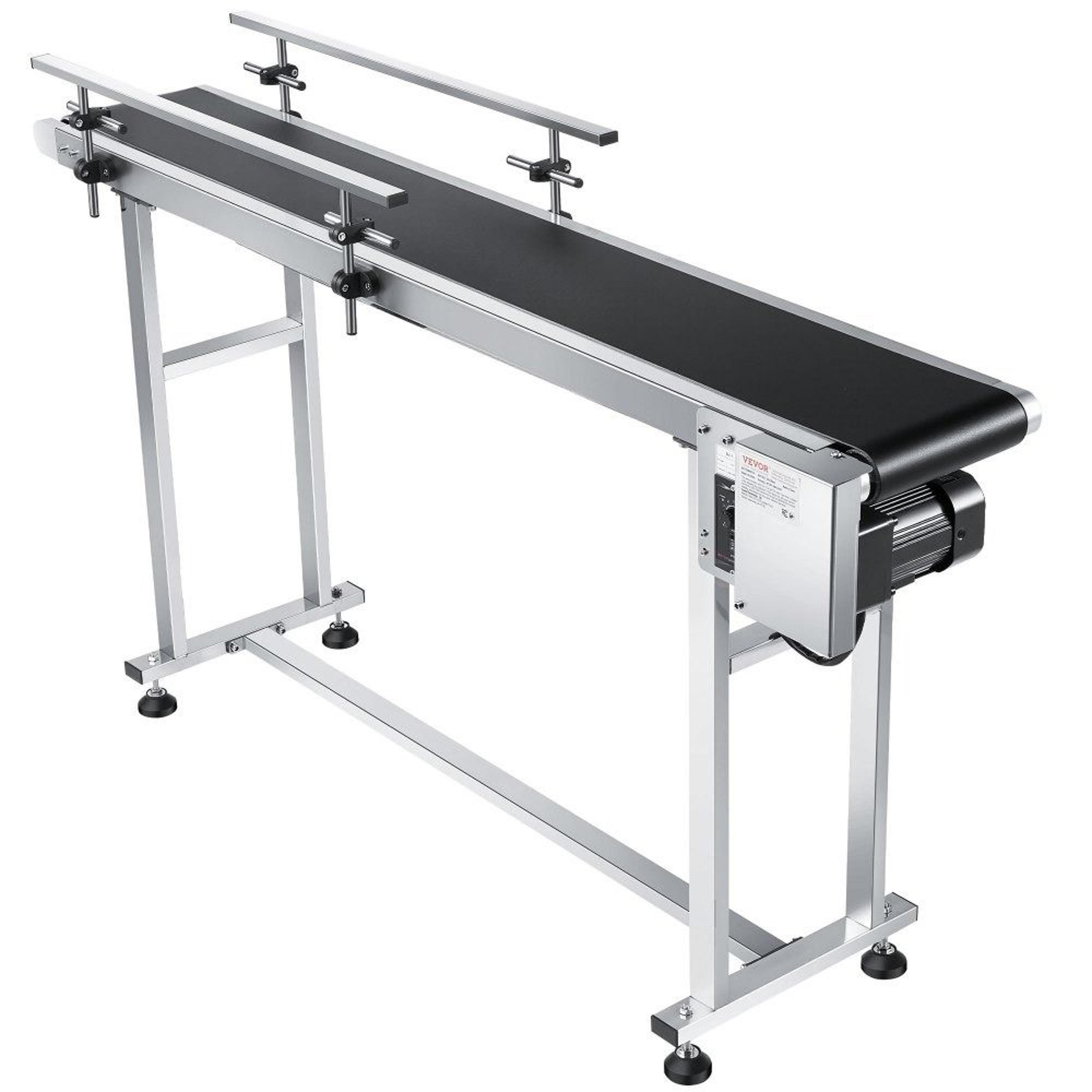 industrial belt conveyor 59 x 7.8 inch motorized pvc belt with adjustable speed and double guardrails