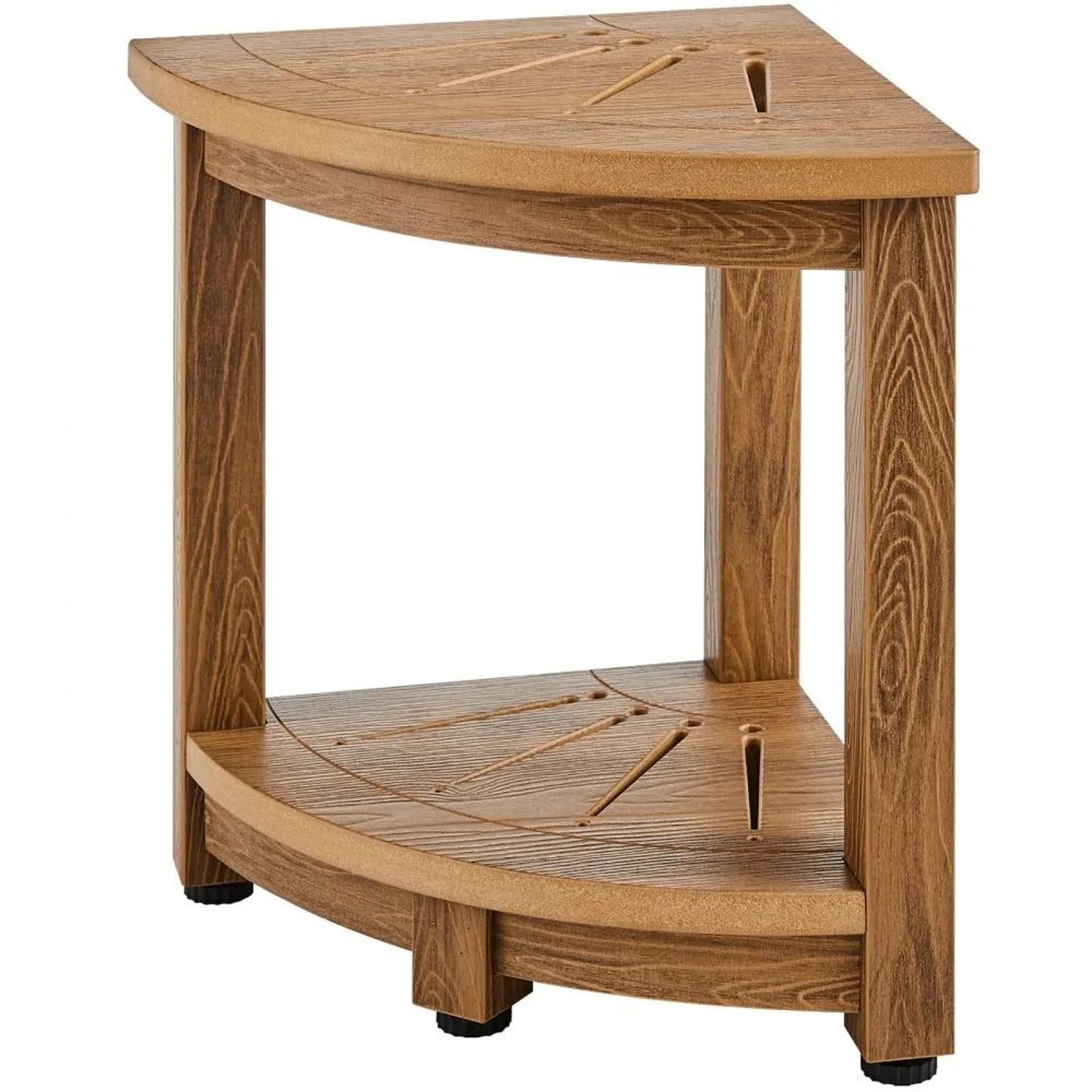 waterproof corner shower bench with storage shelf and anti slip feet