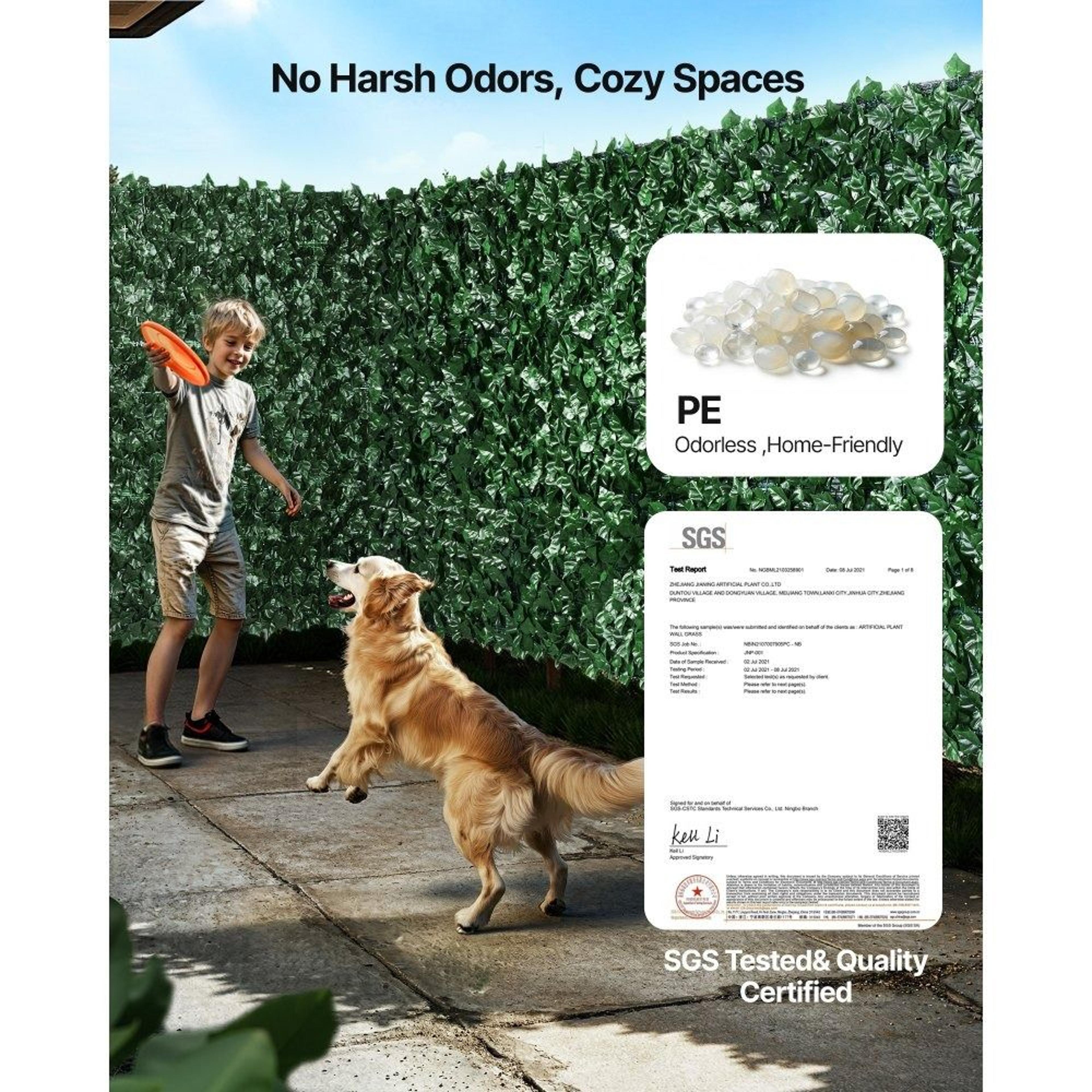 Artificial Ivy Privacy Fence Screen 96 X 72 In Outdoor Green Wall 2