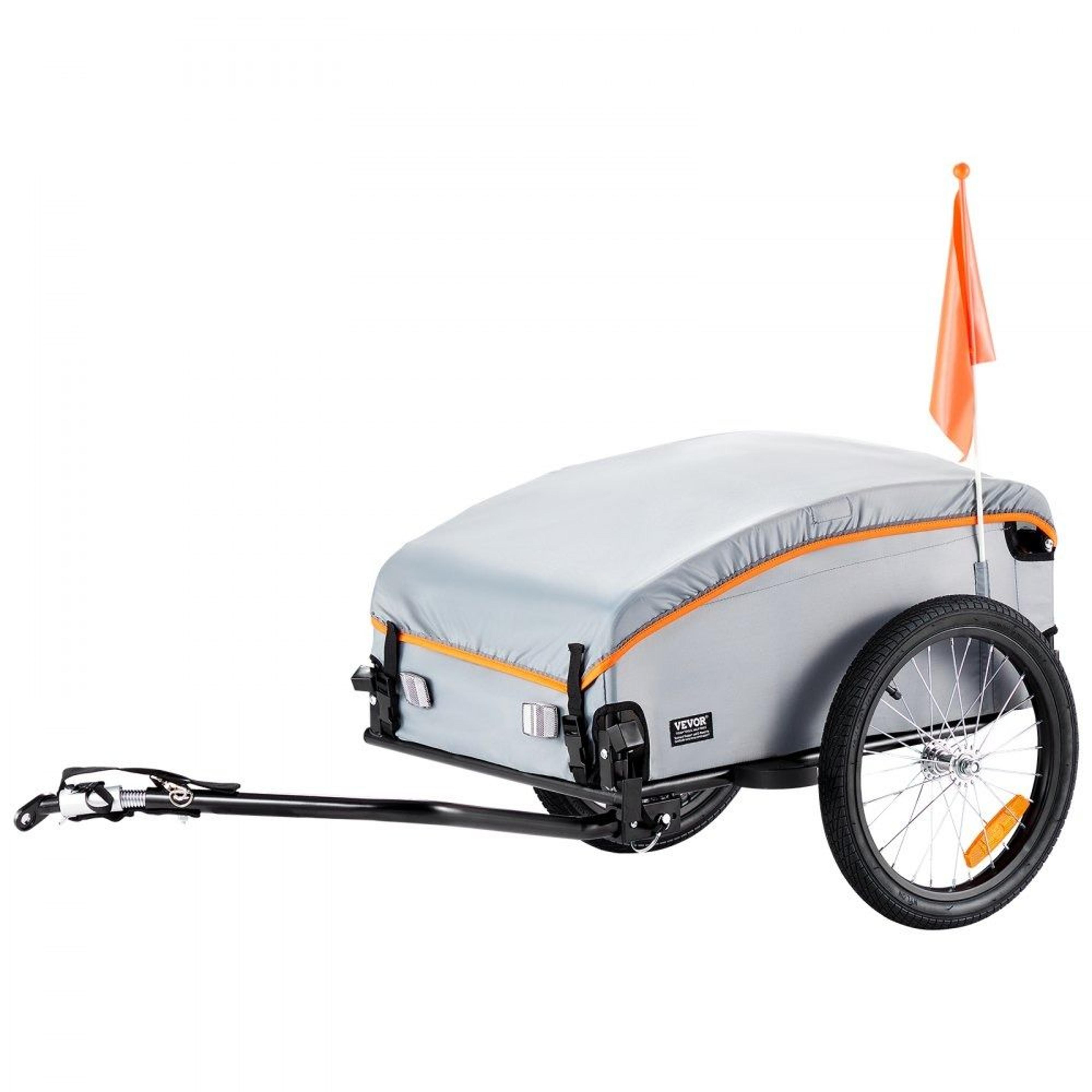 foldable bike cargo trailer with universal hitch waterproof cover and 100 lb capacity