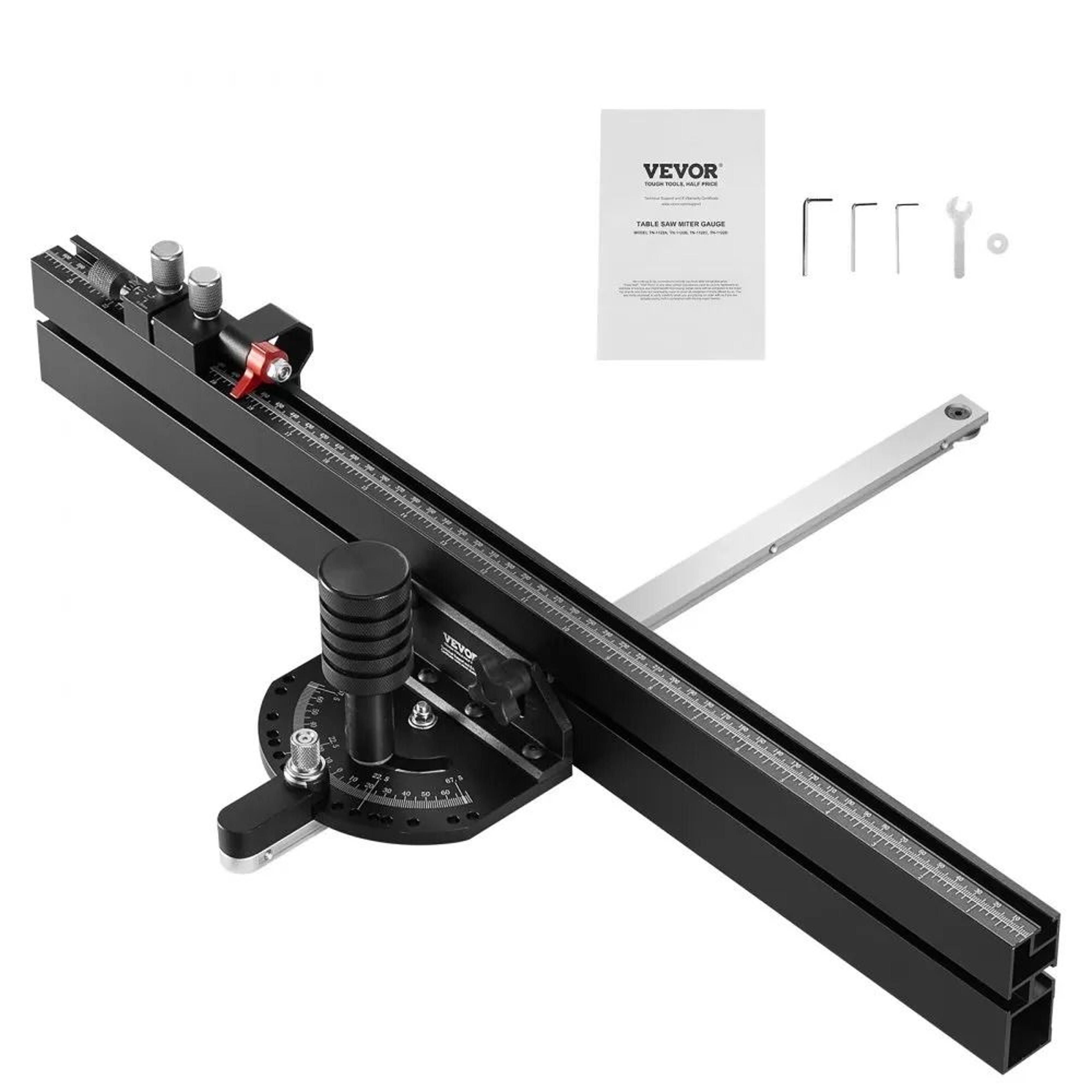 Precision Table Saw Miter Gauge With 24 Inch Fence And 15 Angle Stops 7