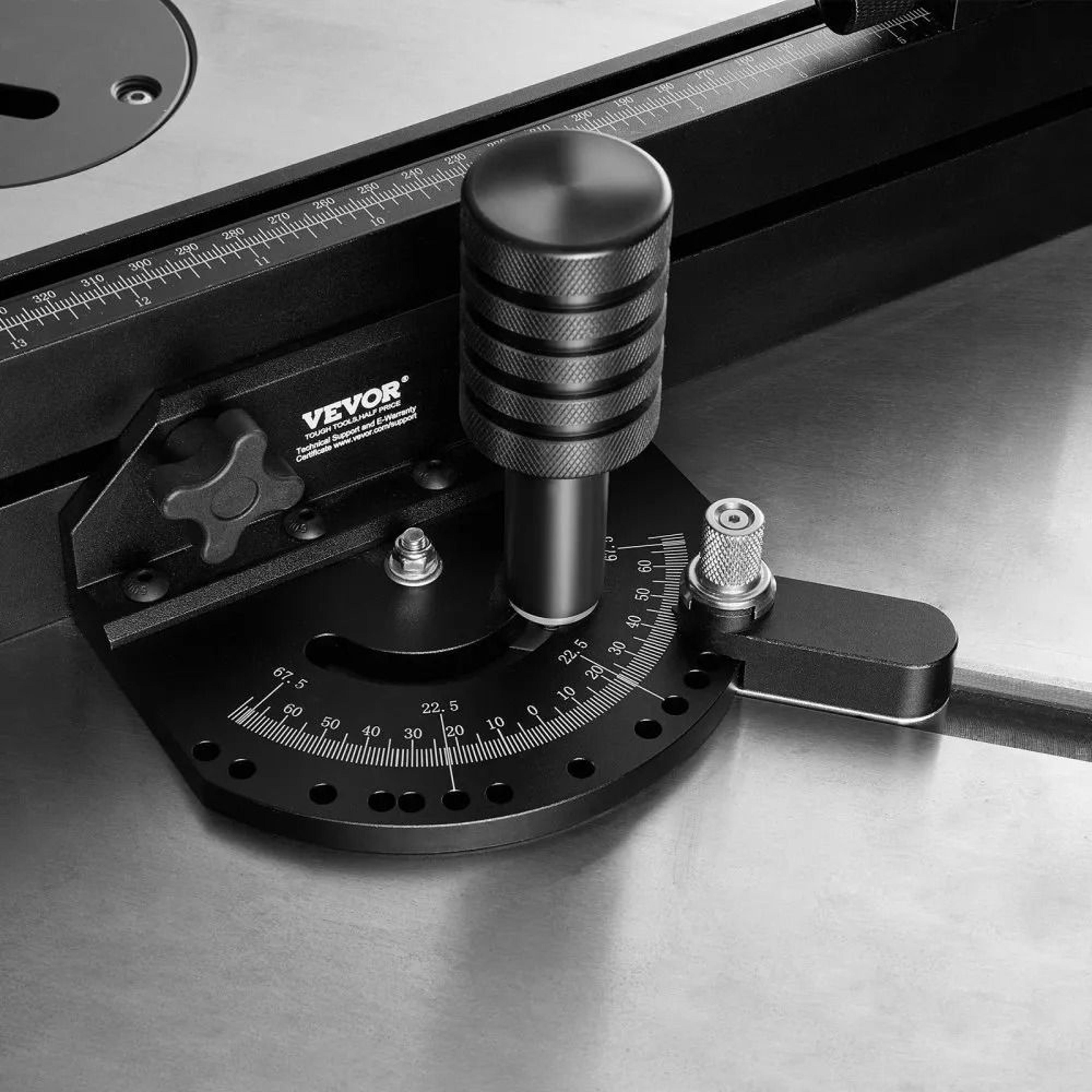 Precision Miter Gauge For Table Saw With Retractable Fence And 15 Angle Stops 5