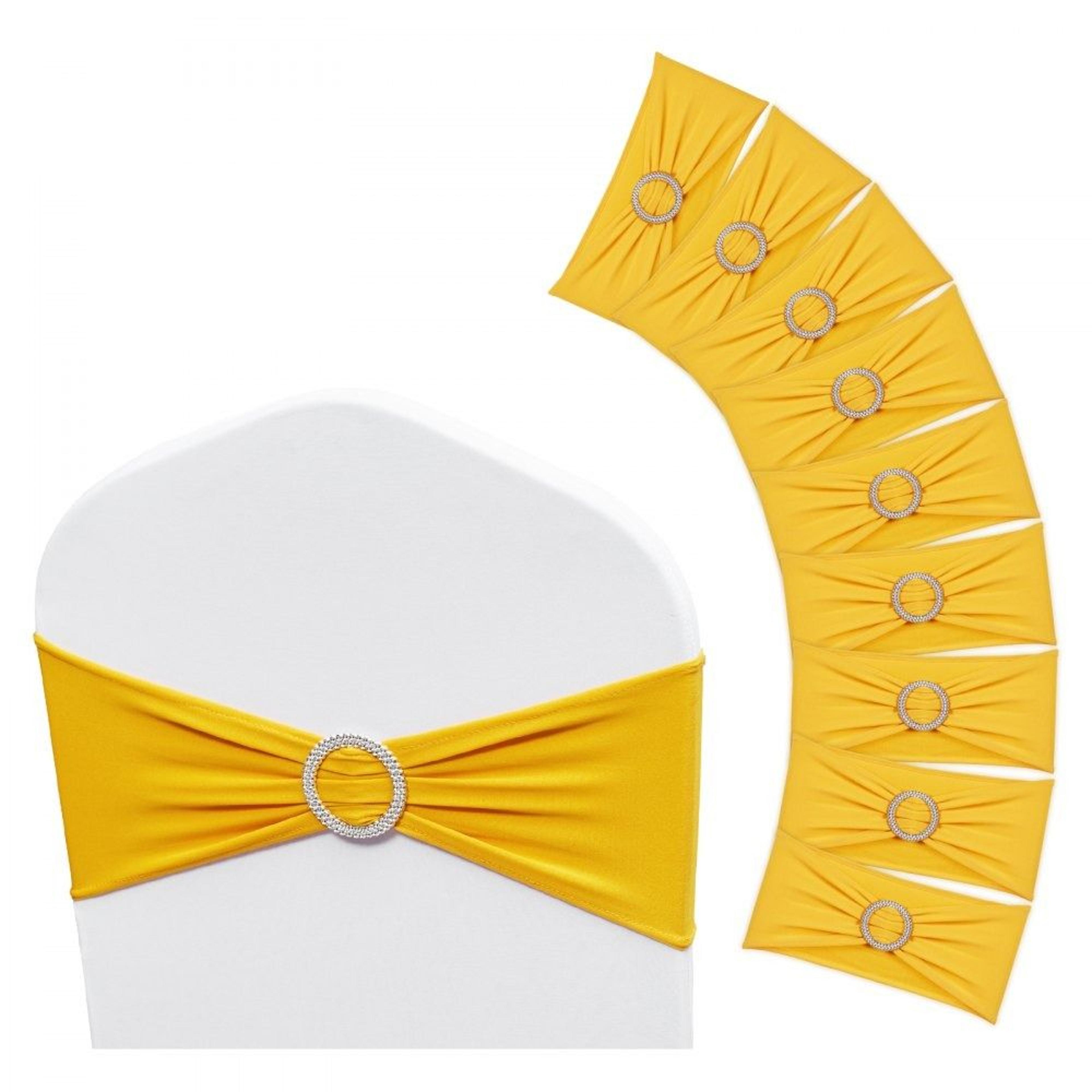 stretch spandex chair sashes with round buckle for weddings and banquets
