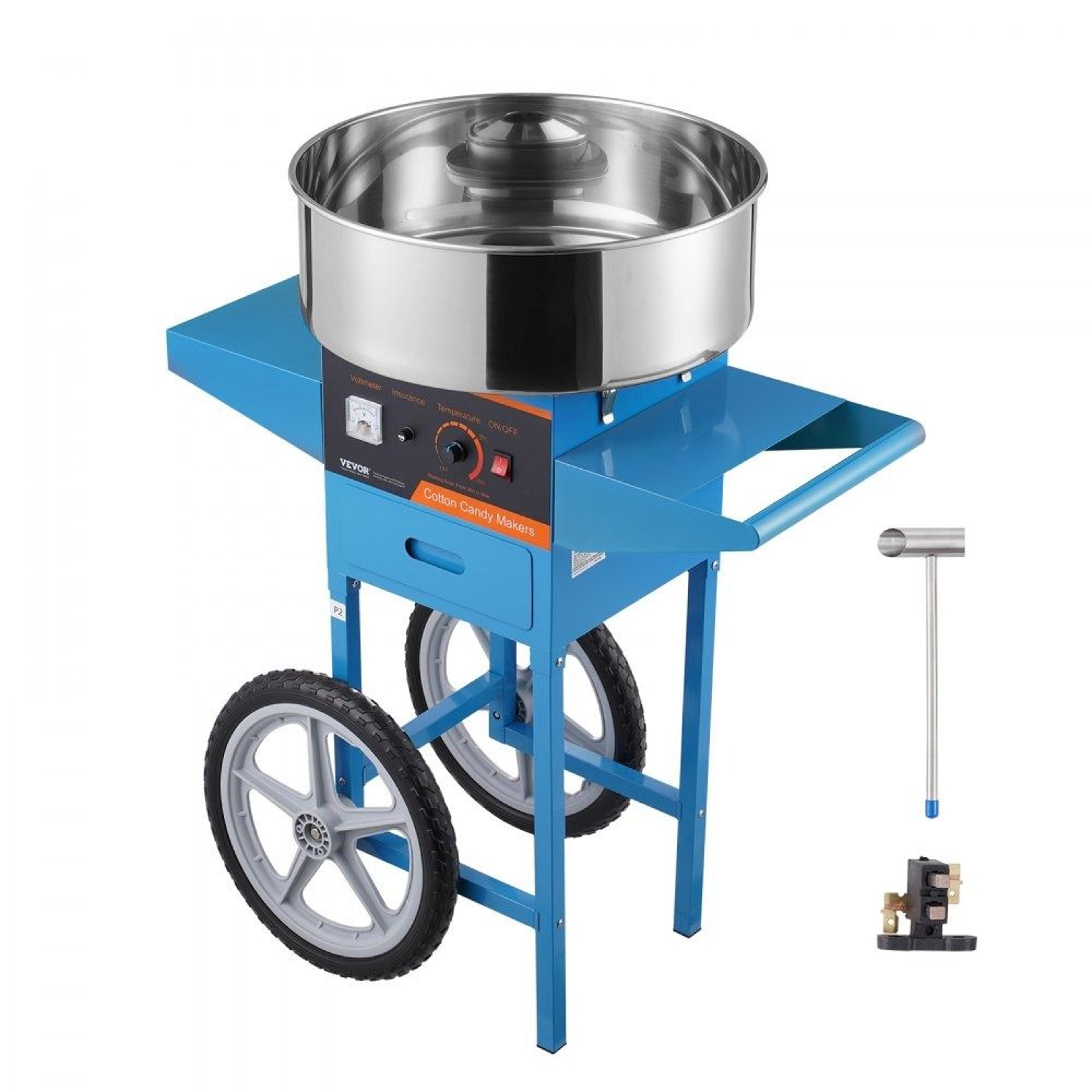 commercial cotton candy machine with cart 1000w electric candy floss maker for parties