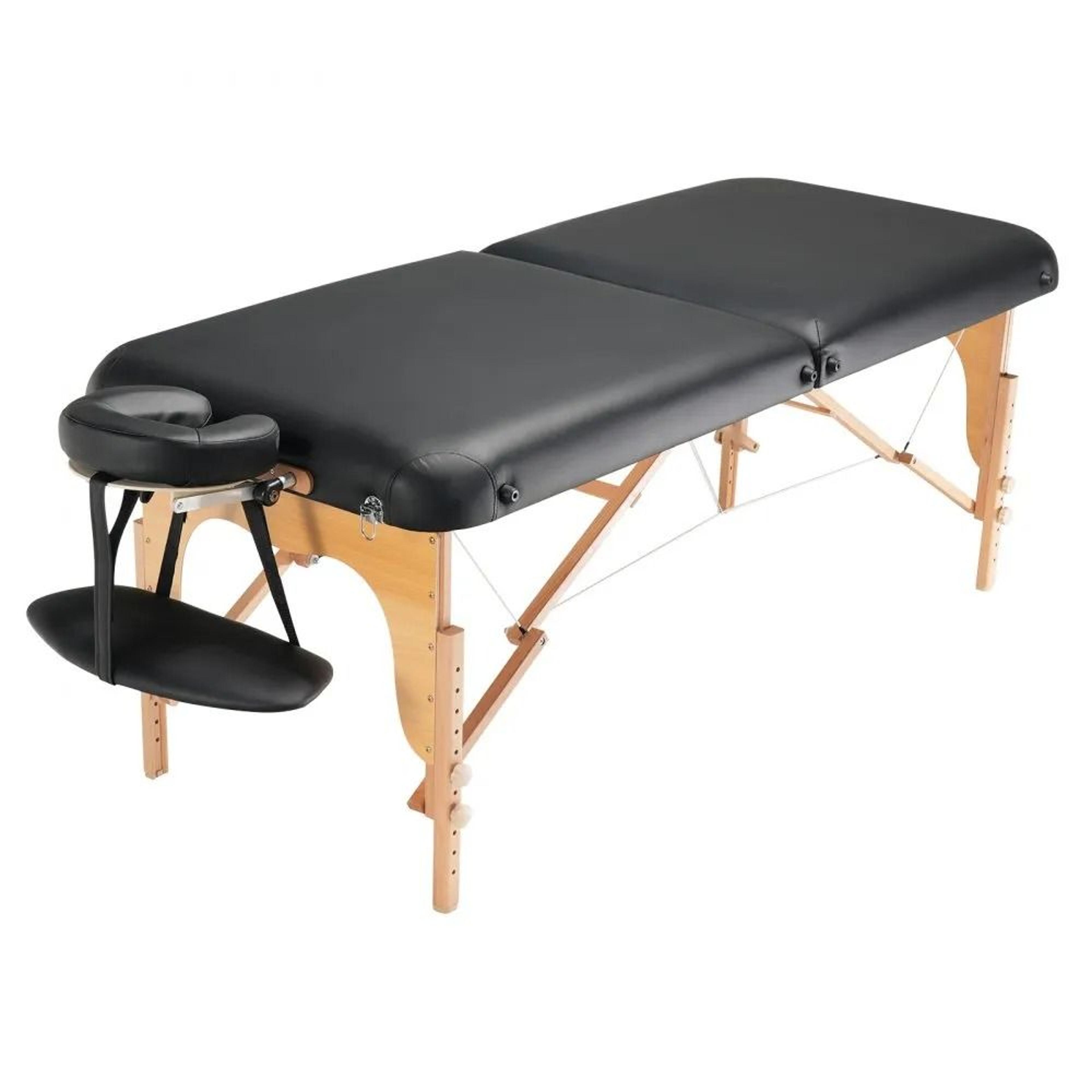 professional wide portable massage table with adjustable height and folding design