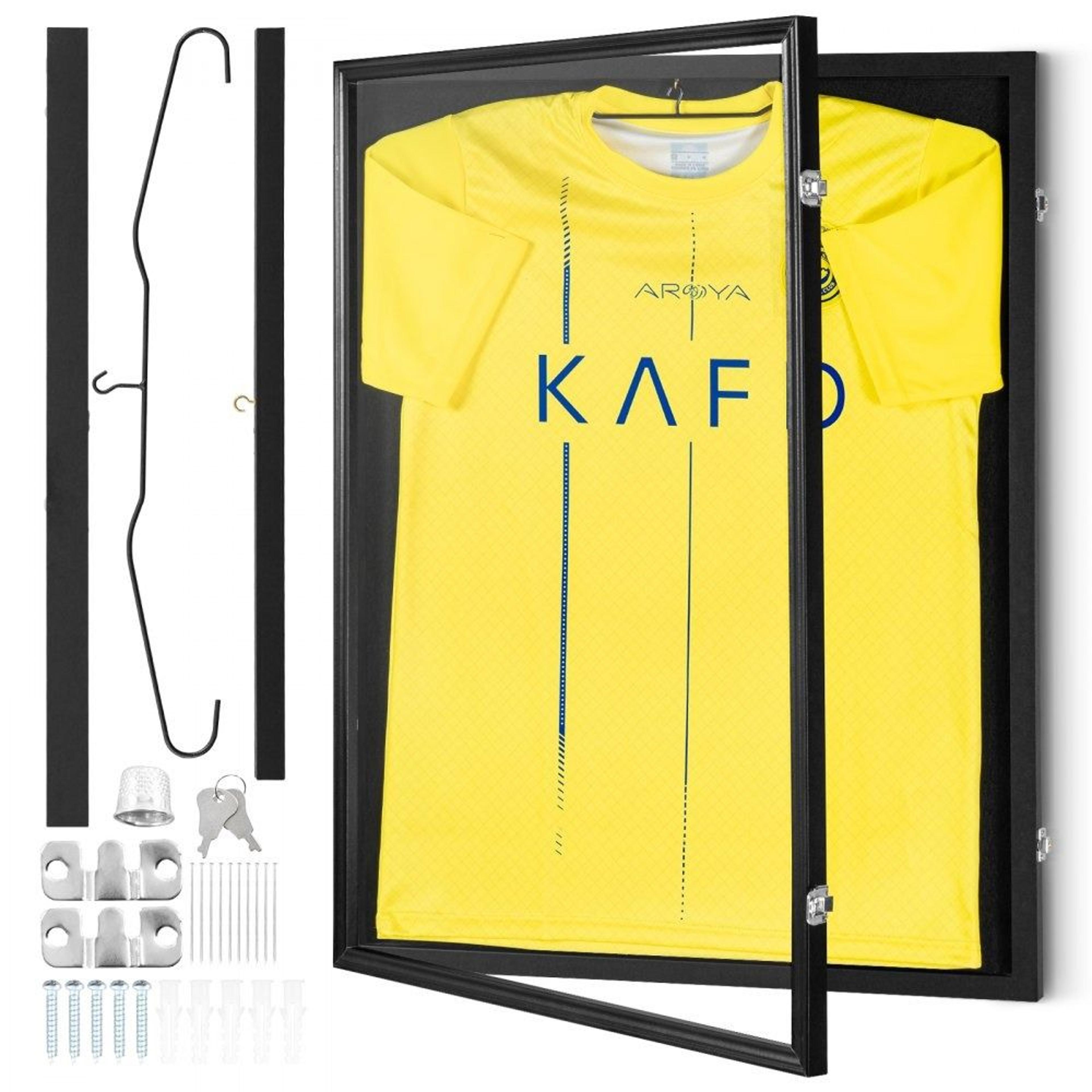 premium lockable jersey display case with uv protection shadow box frame