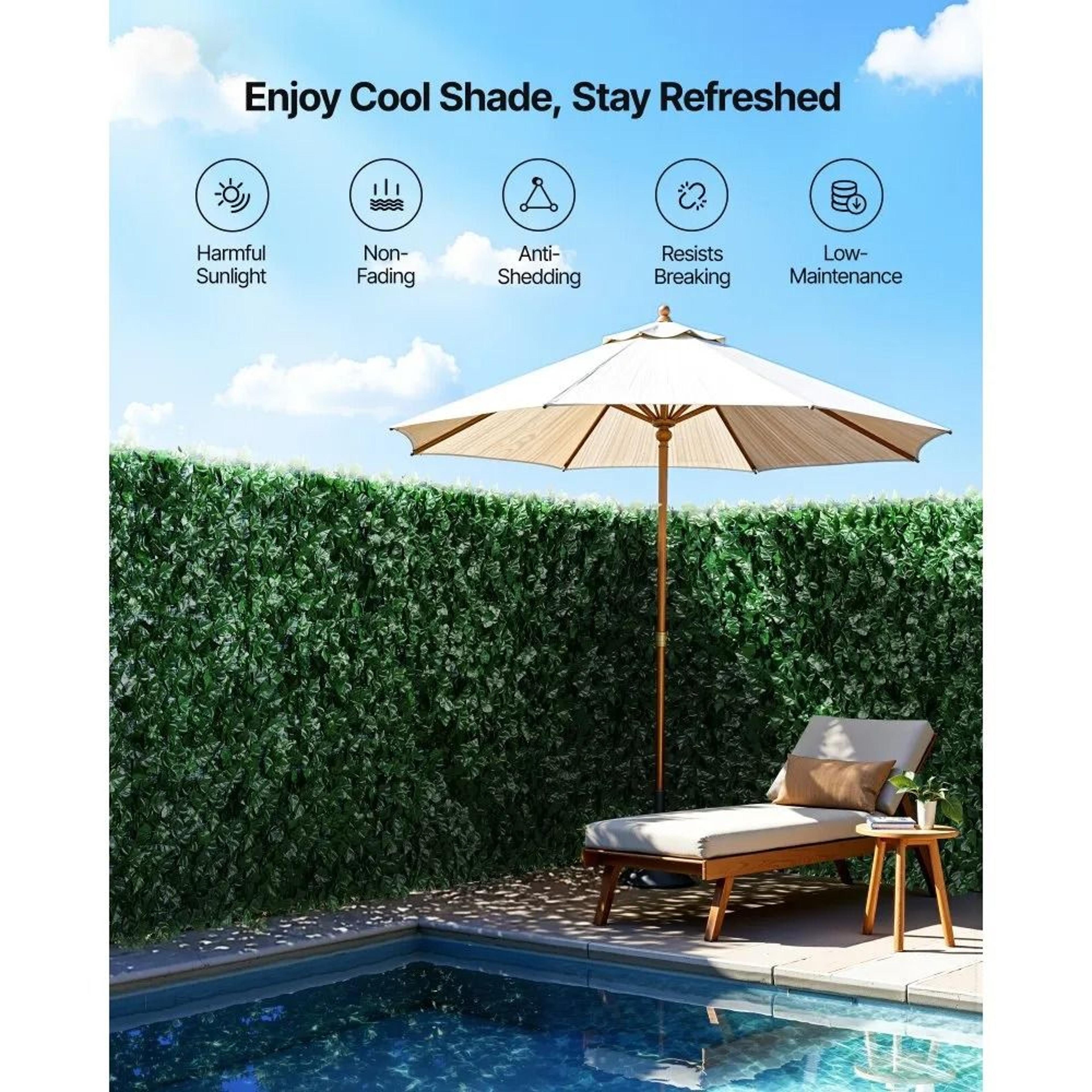 Artificial Ivy Privacy Fence Outdoor Green Wall Screen For Garden And Balcony 4