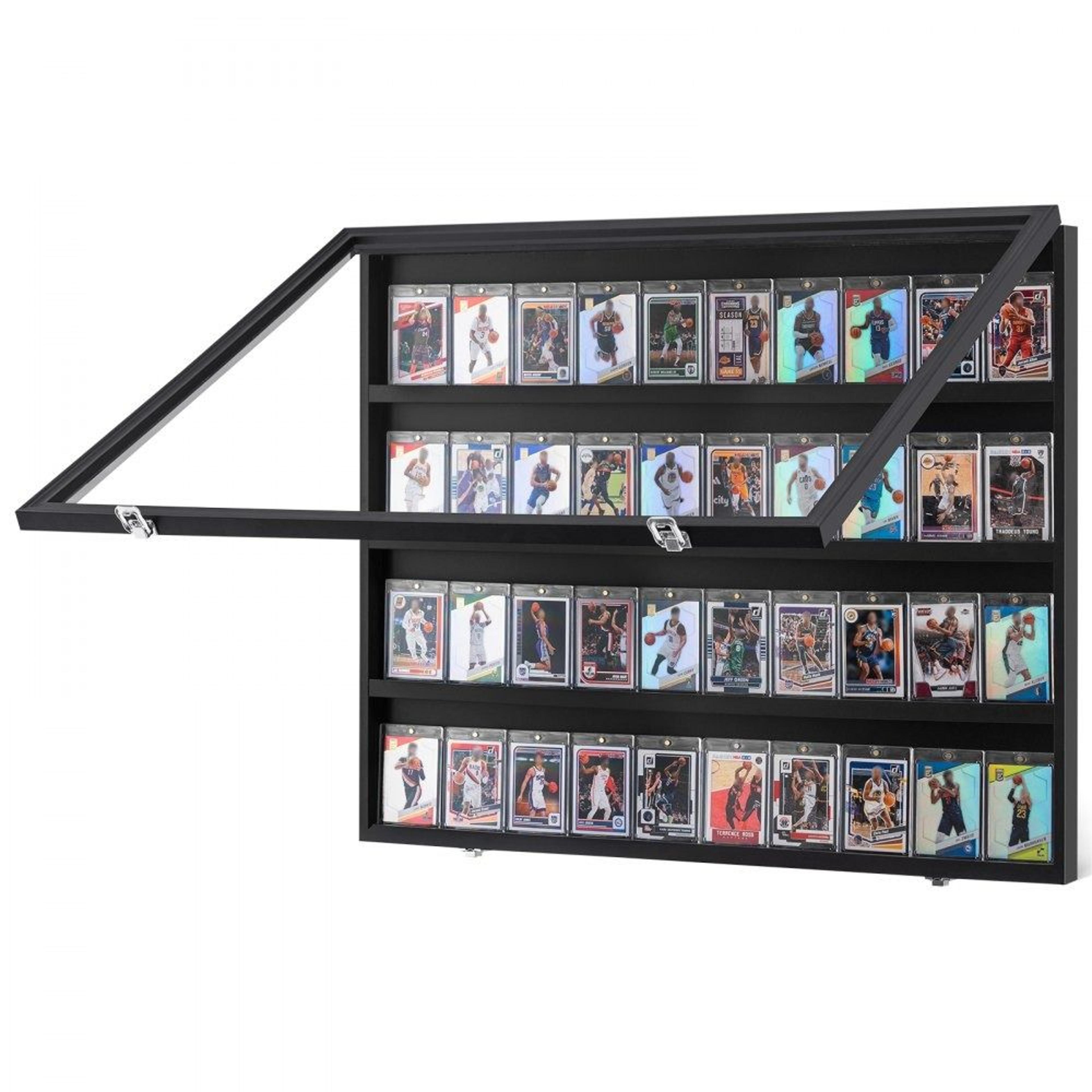 36 card graded sports card display case lockable baseball card display case with uv protection