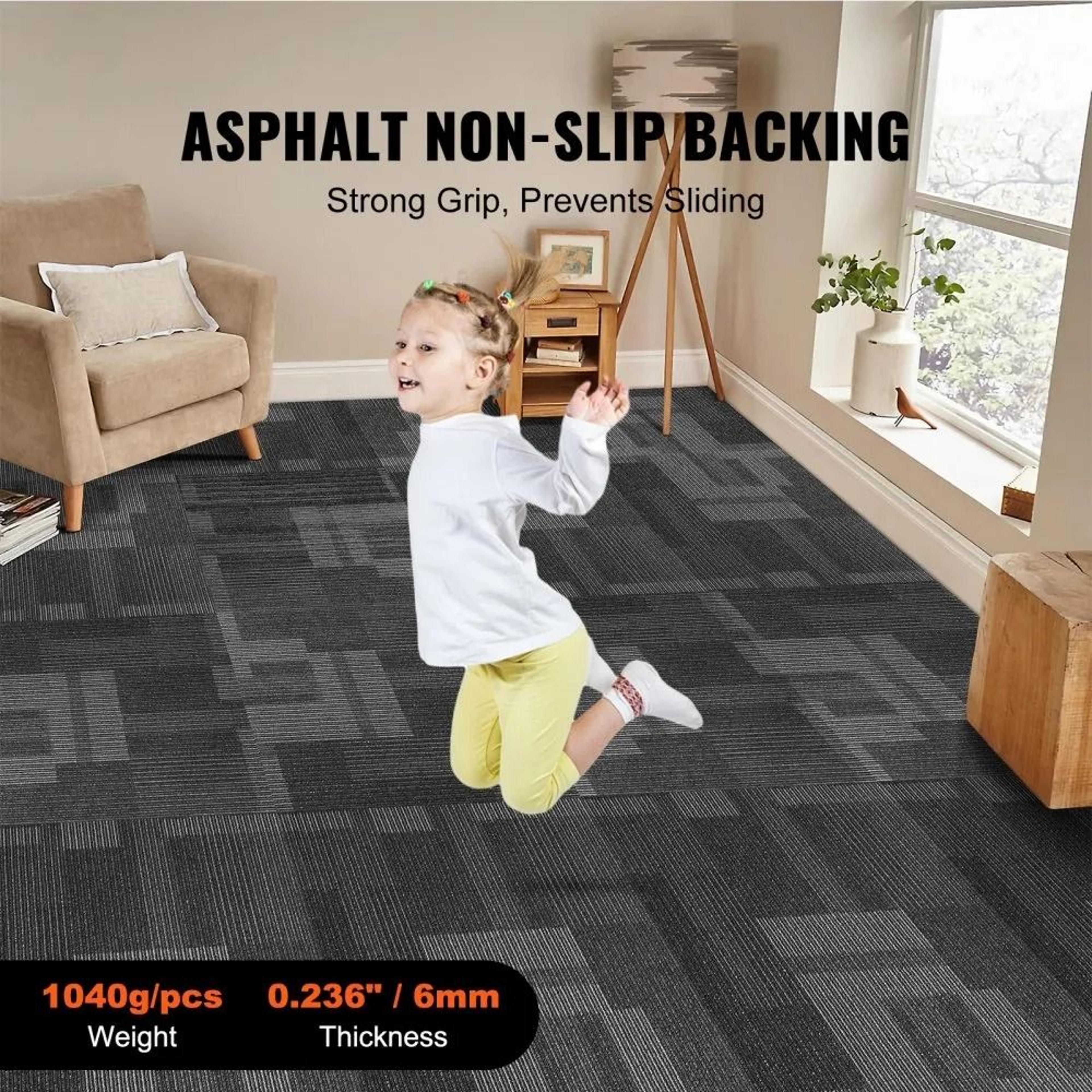 Reusable Padded Carpet Tiles 24 X 24 Modular Flooring For Easy DIY Installation 3