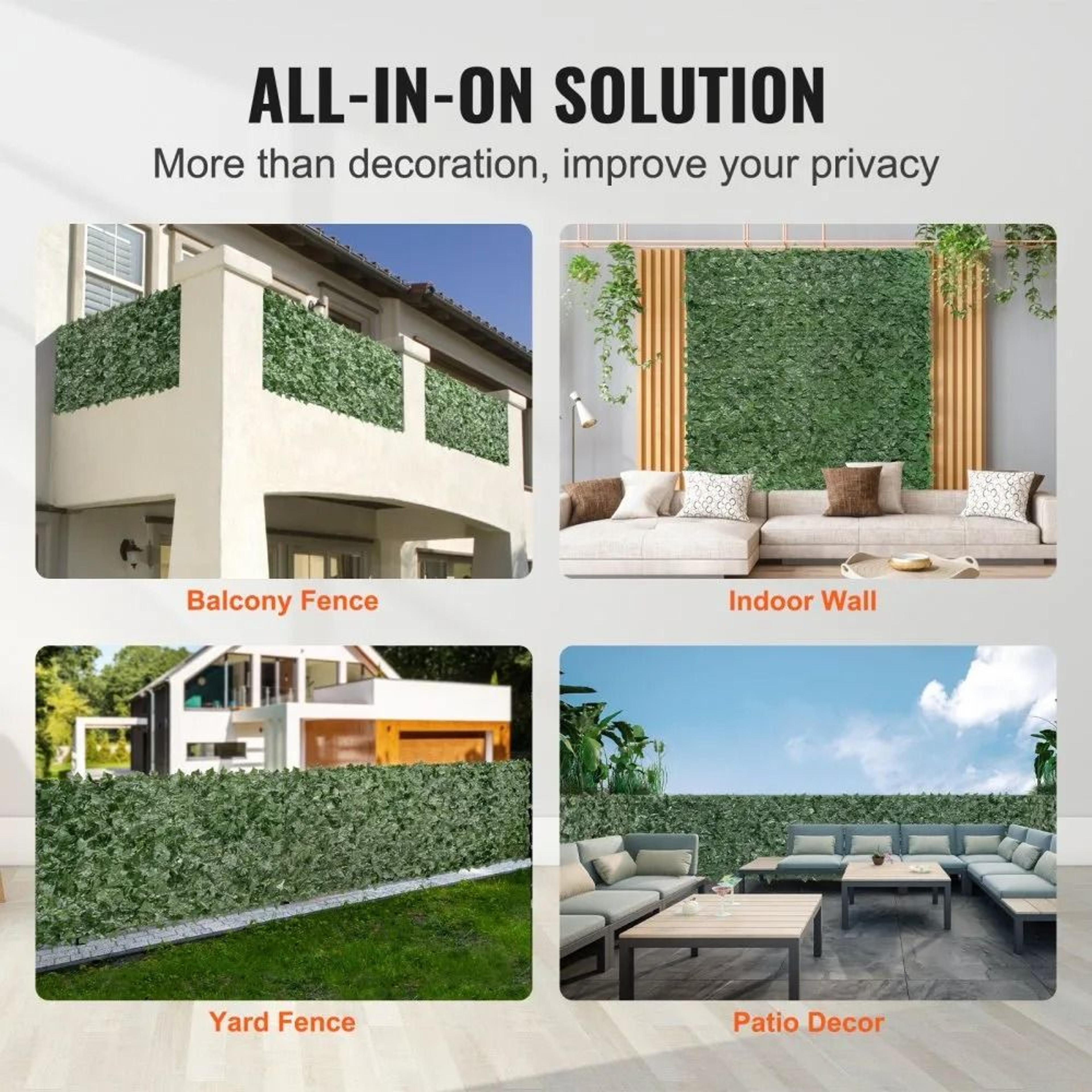 Artificial Ivy Privacy Fence Outdoor Privacy Screen With Realistic Greenery 2