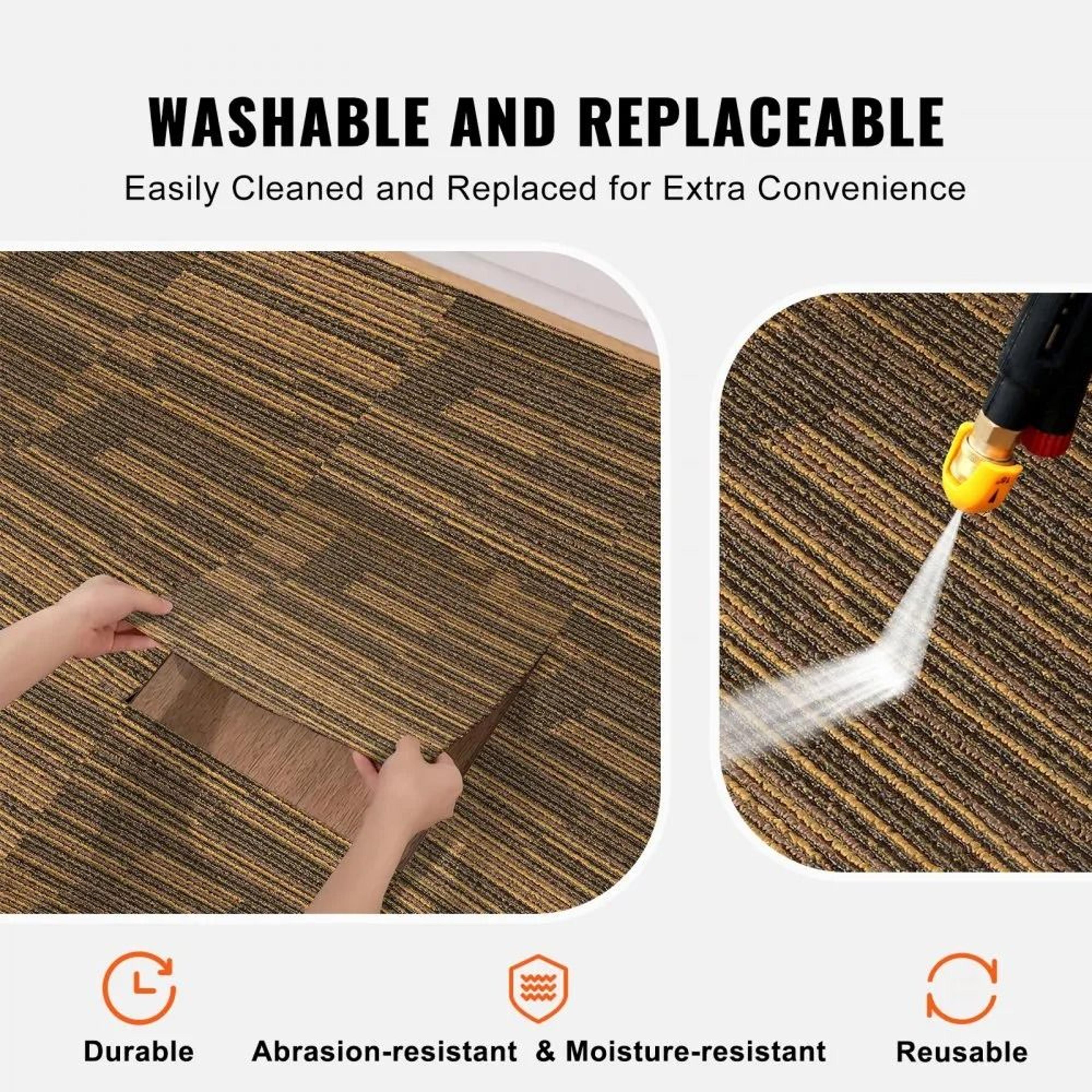 Reusable Padded Carpet Tiles 20 X 20 Inch DIY Floor Squares 2