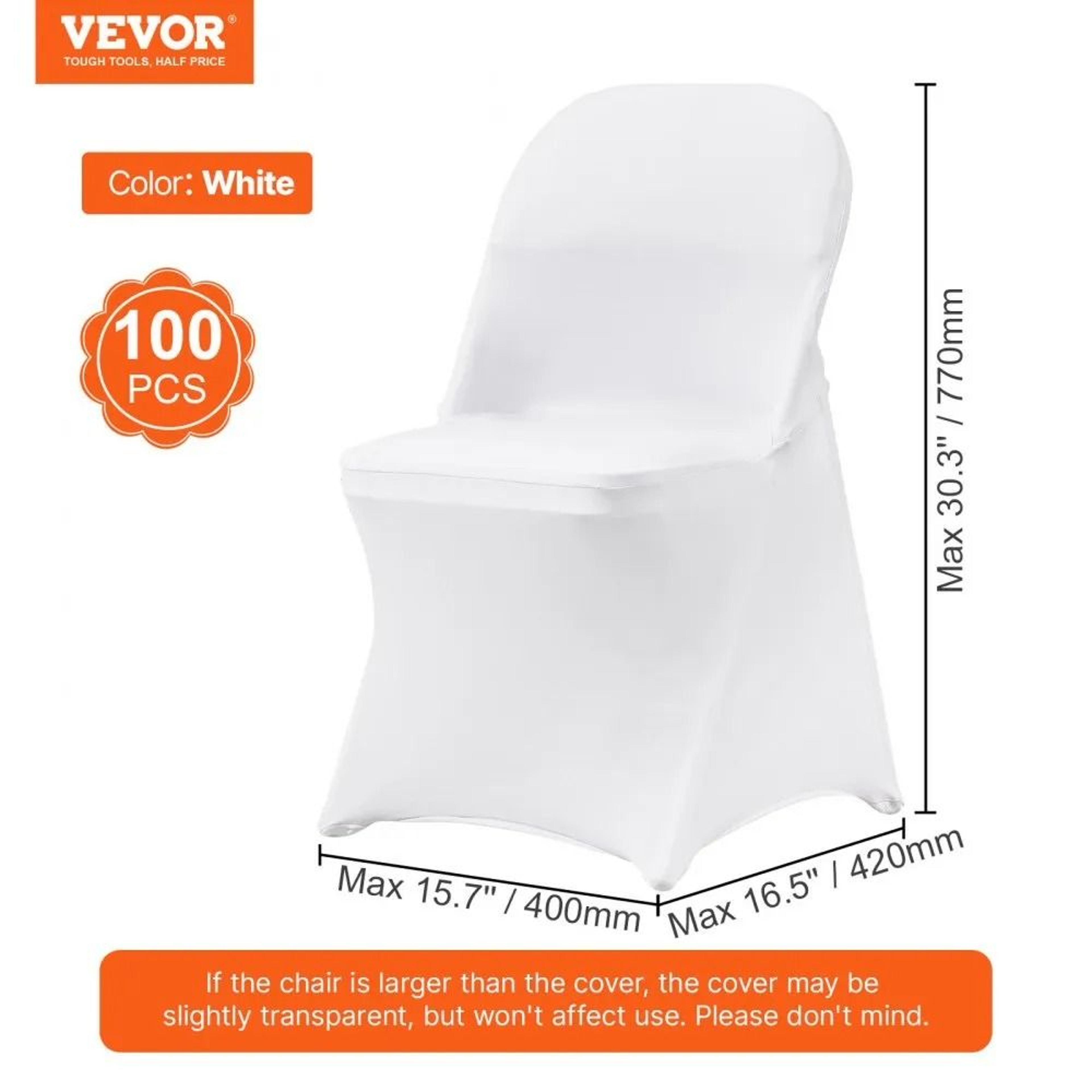 100 Piece White Spandex Chair Covers For Weddings Banquets And Events 7