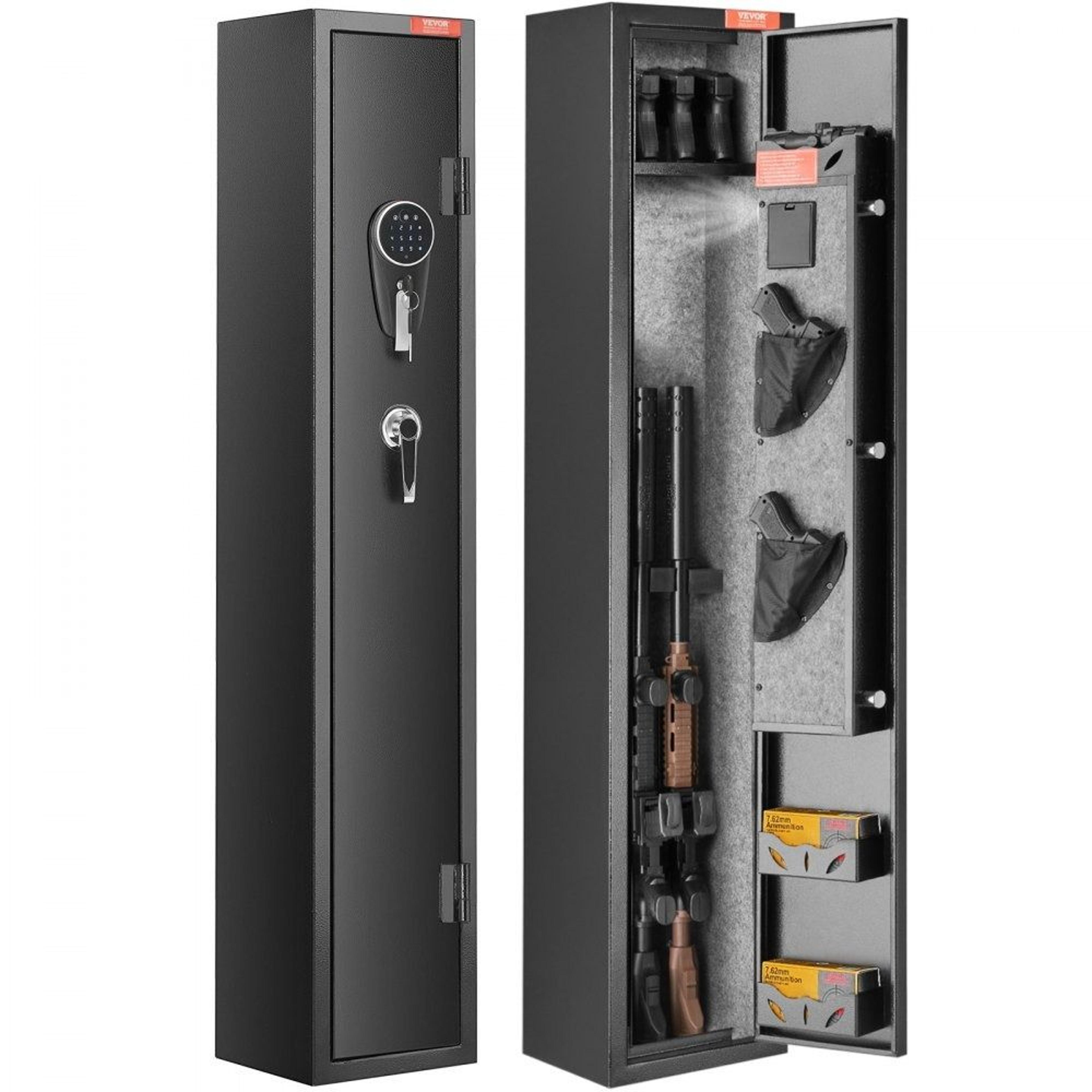 3 rifle gun safe with fingerprint lock digital keypad and quick access storage