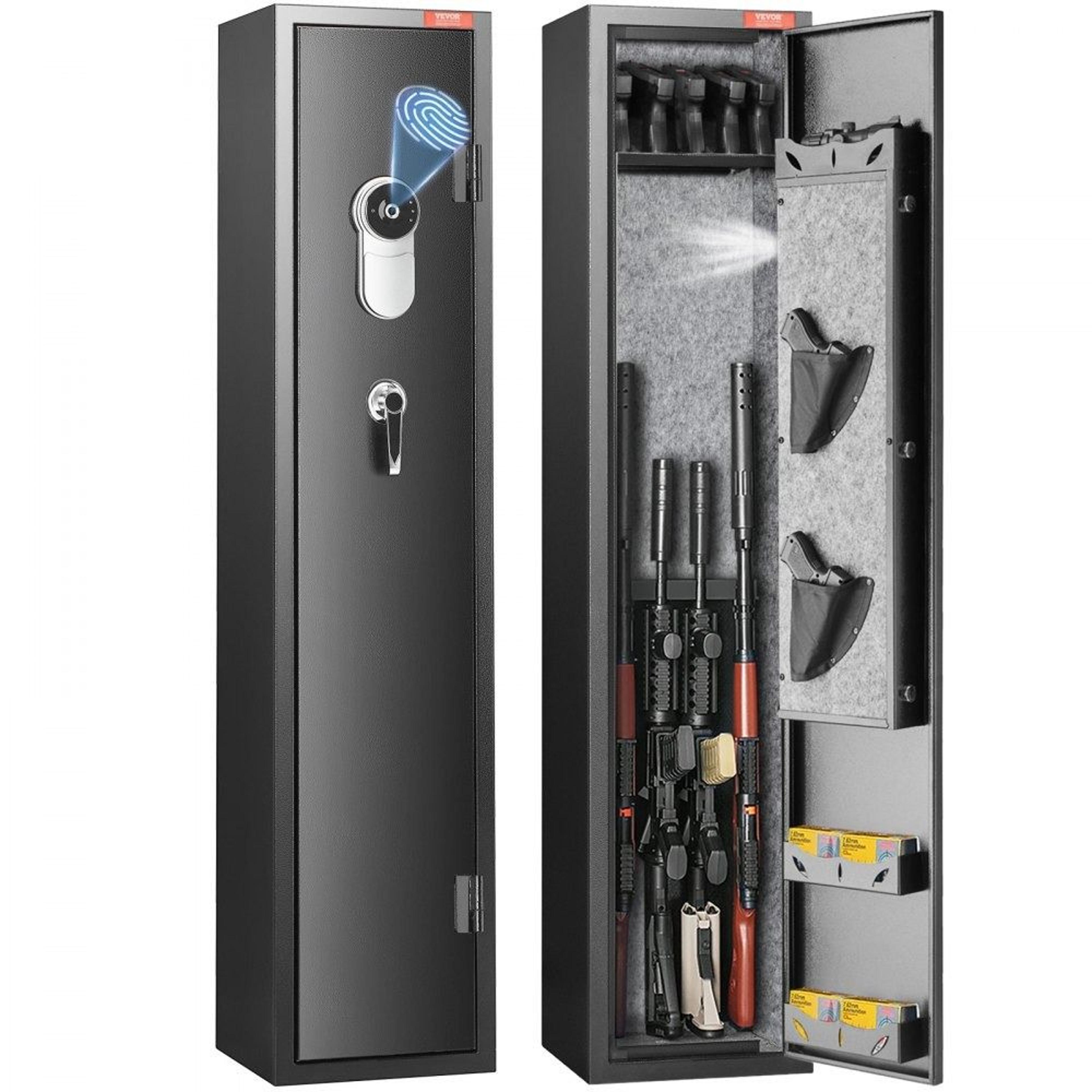 fingerprint rifle safe quick access 5 gun storage cabinet