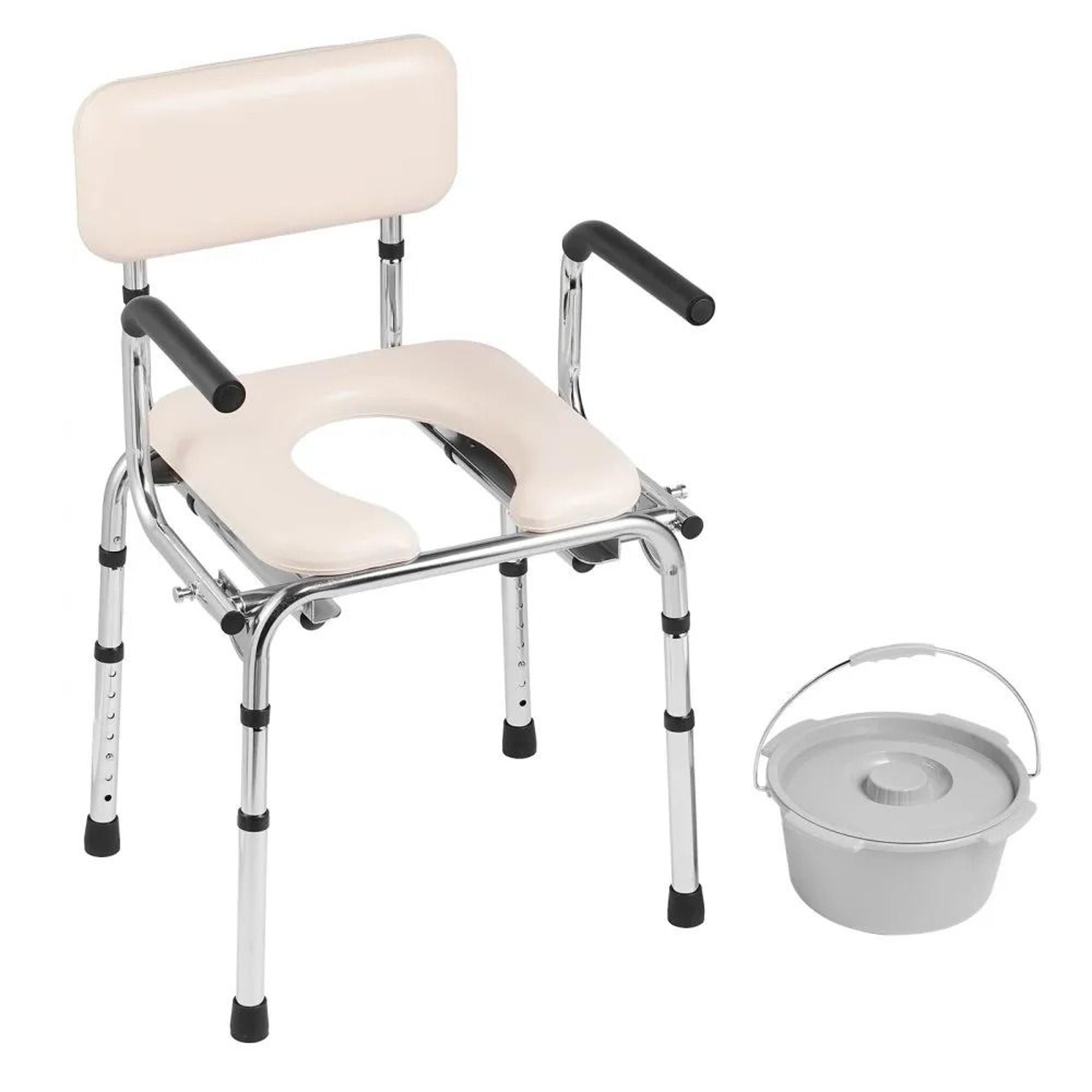 padded bedside commode chair adjustable portable toilet for seniors