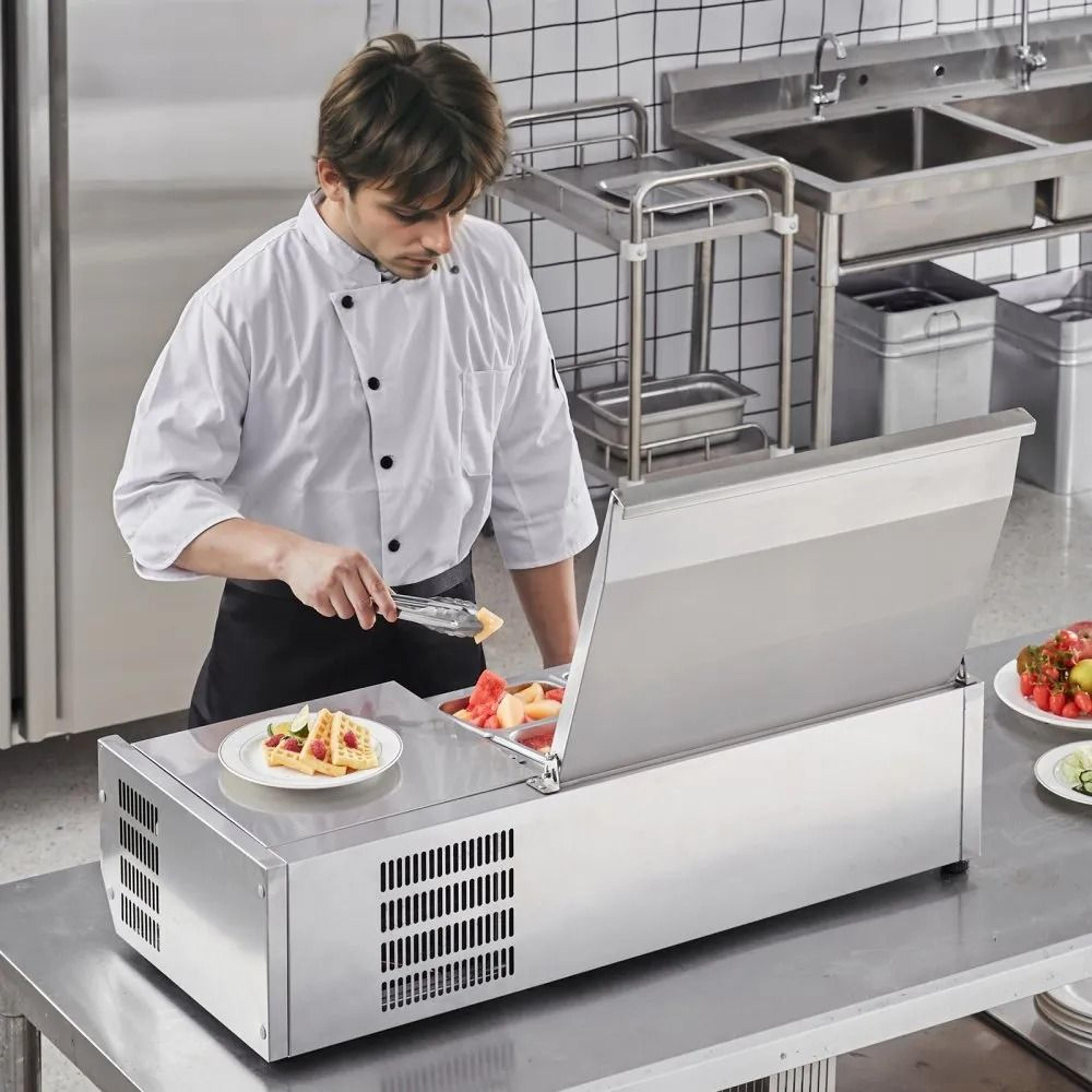 Refrigerated Condiment Prep Station Countertop Commercial Sandwich Prep Station 5
