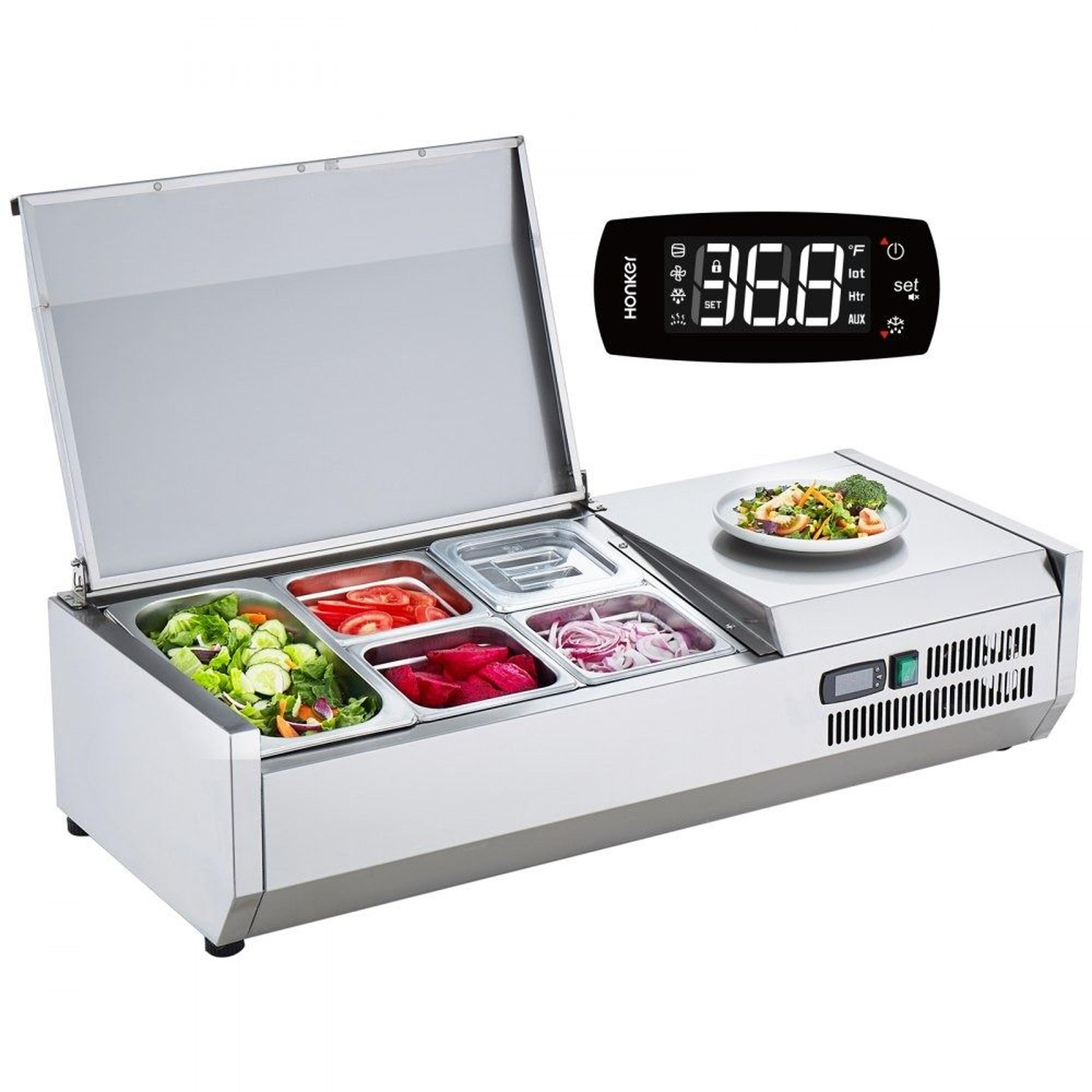 refrigerated condiment prep station countertop commercial sandwich prep station
