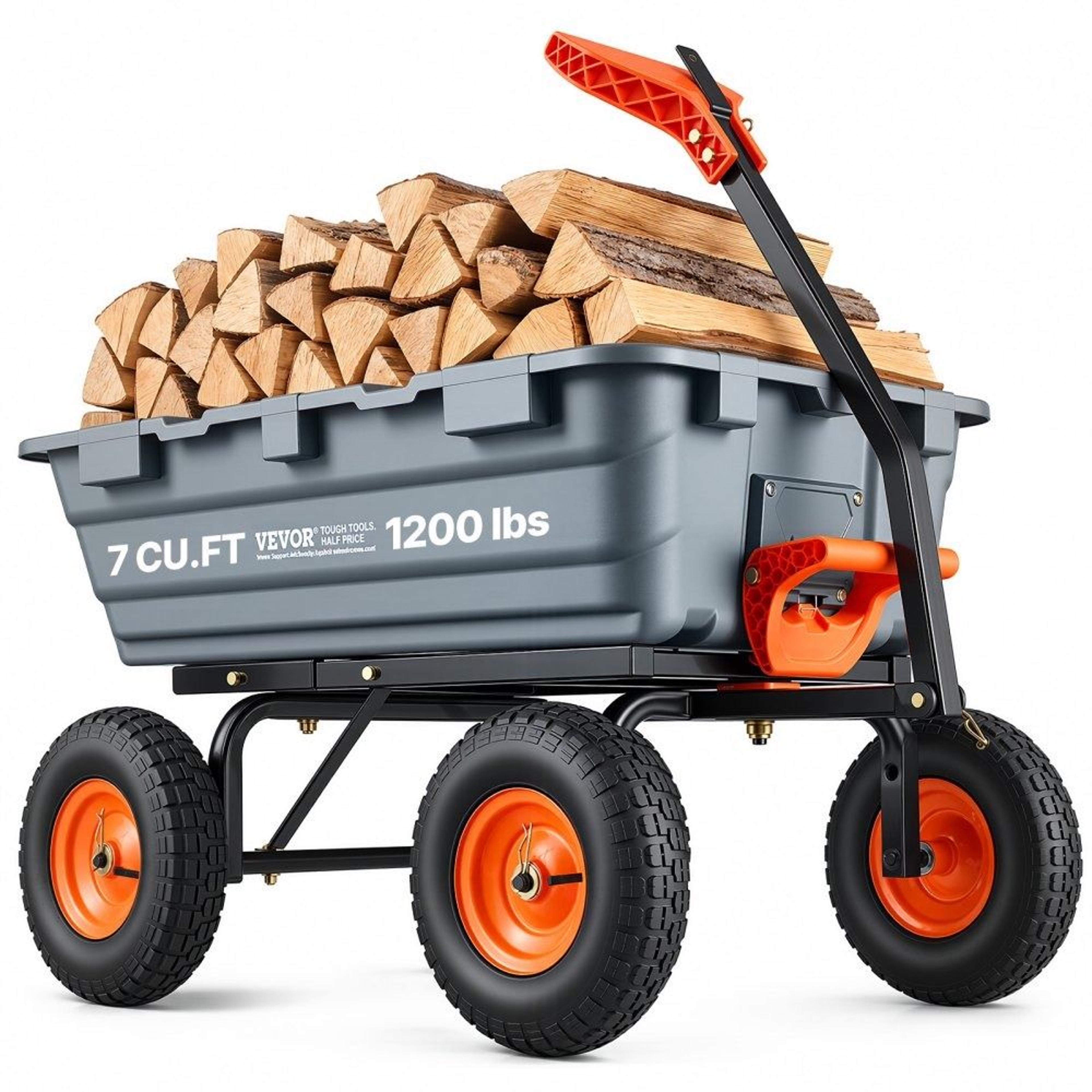 heavy duty garden dump cart with 1200 lbs capacity utility wagon