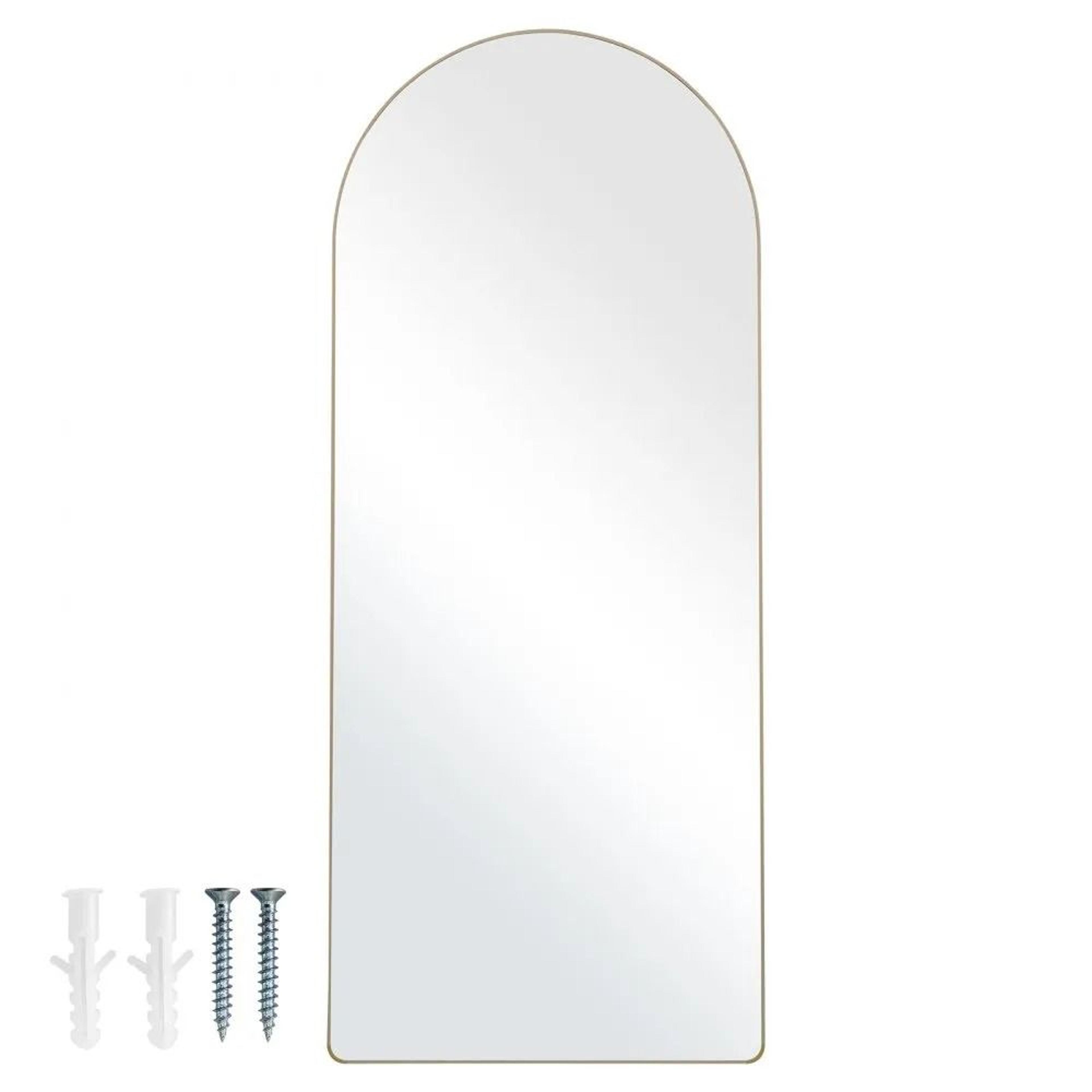 arched full length mirror with freestanding stand and wall mount
